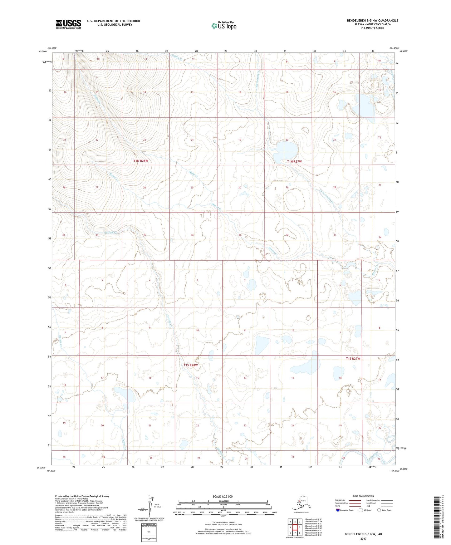 Bendeleben B-5 NW Alaska US Topo Map Image