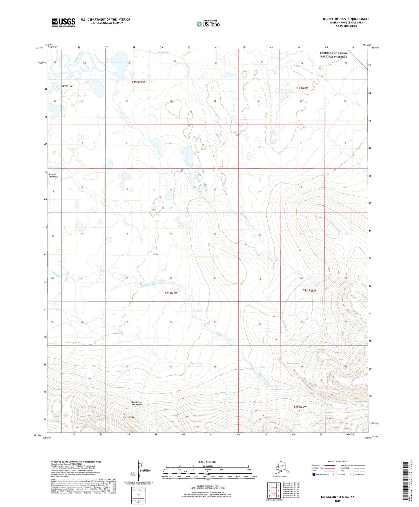 Bendeleben B-5 SE Alaska US Topo Map Image