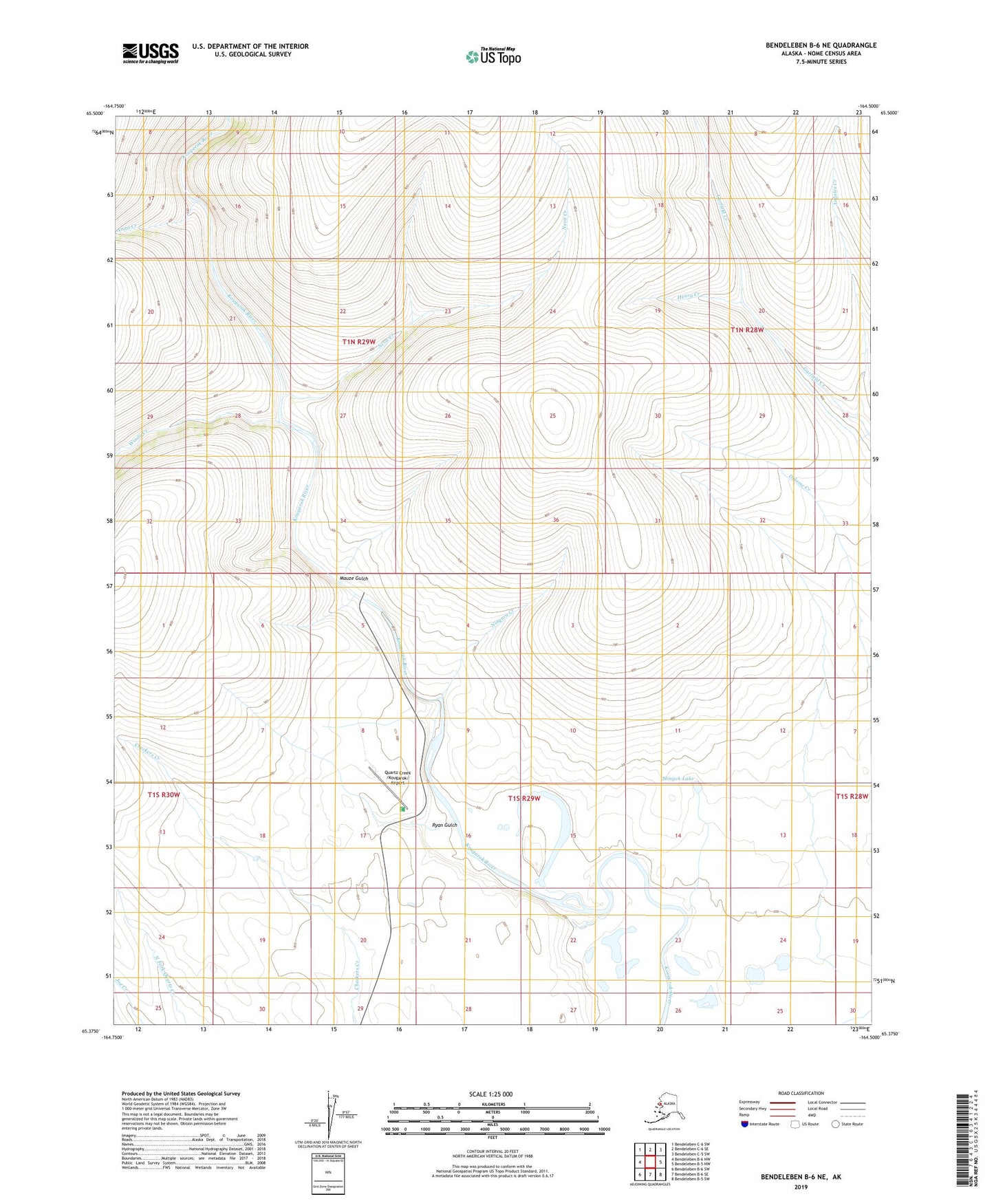 Bendeleben B-6 NE Alaska US Topo Map Image