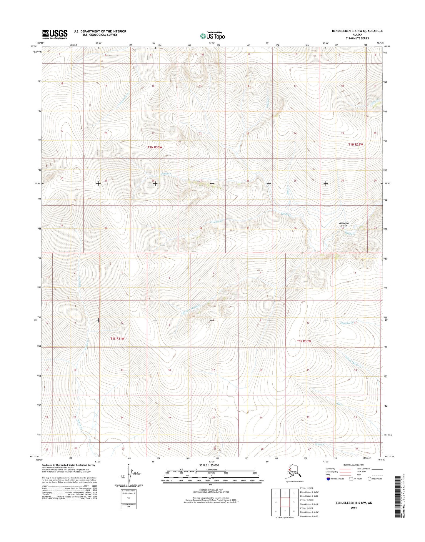 Bendeleben B-6 NW Alaska US Topo Map Image