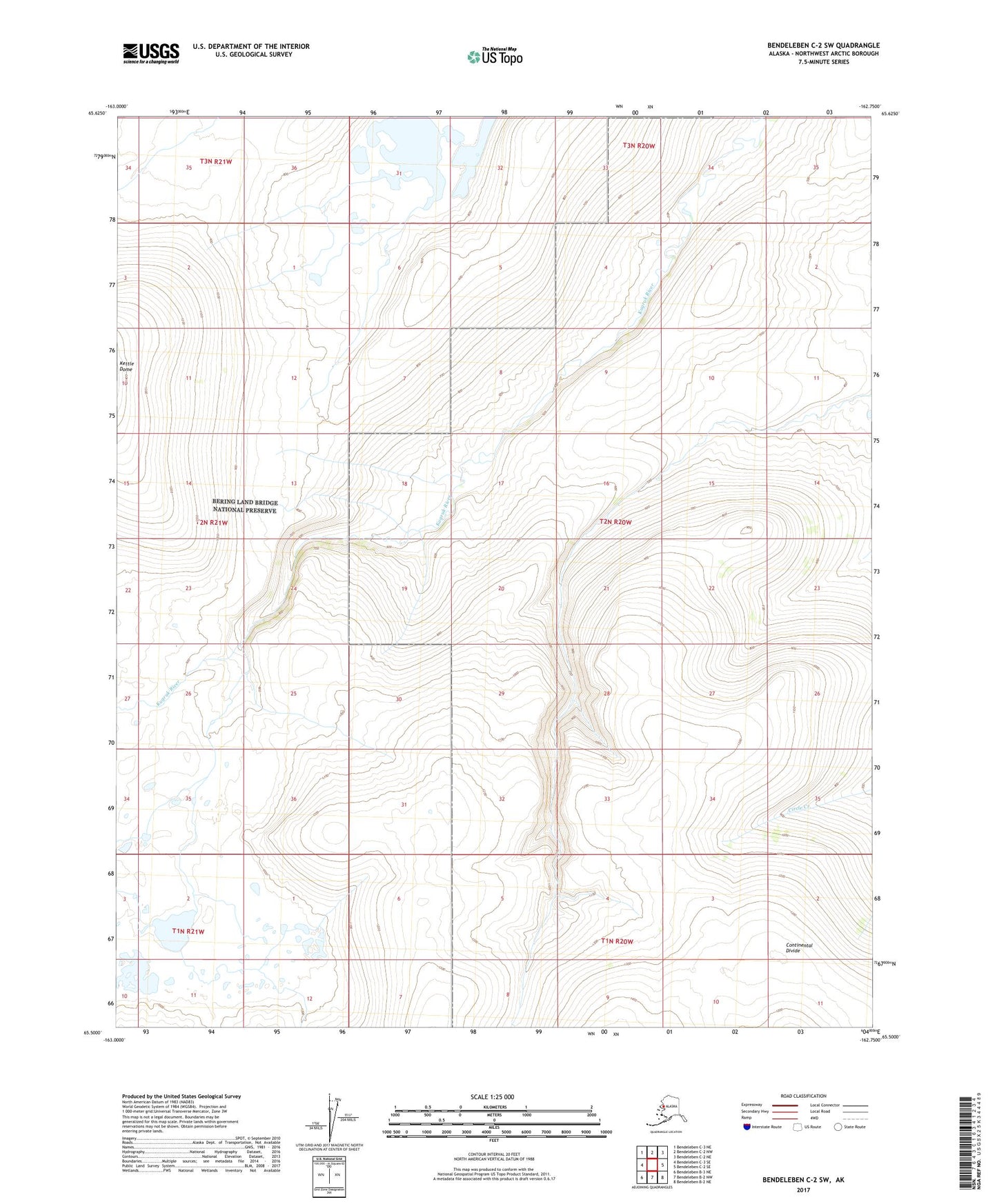 Bendeleben C-2 SW Alaska US Topo Map Image