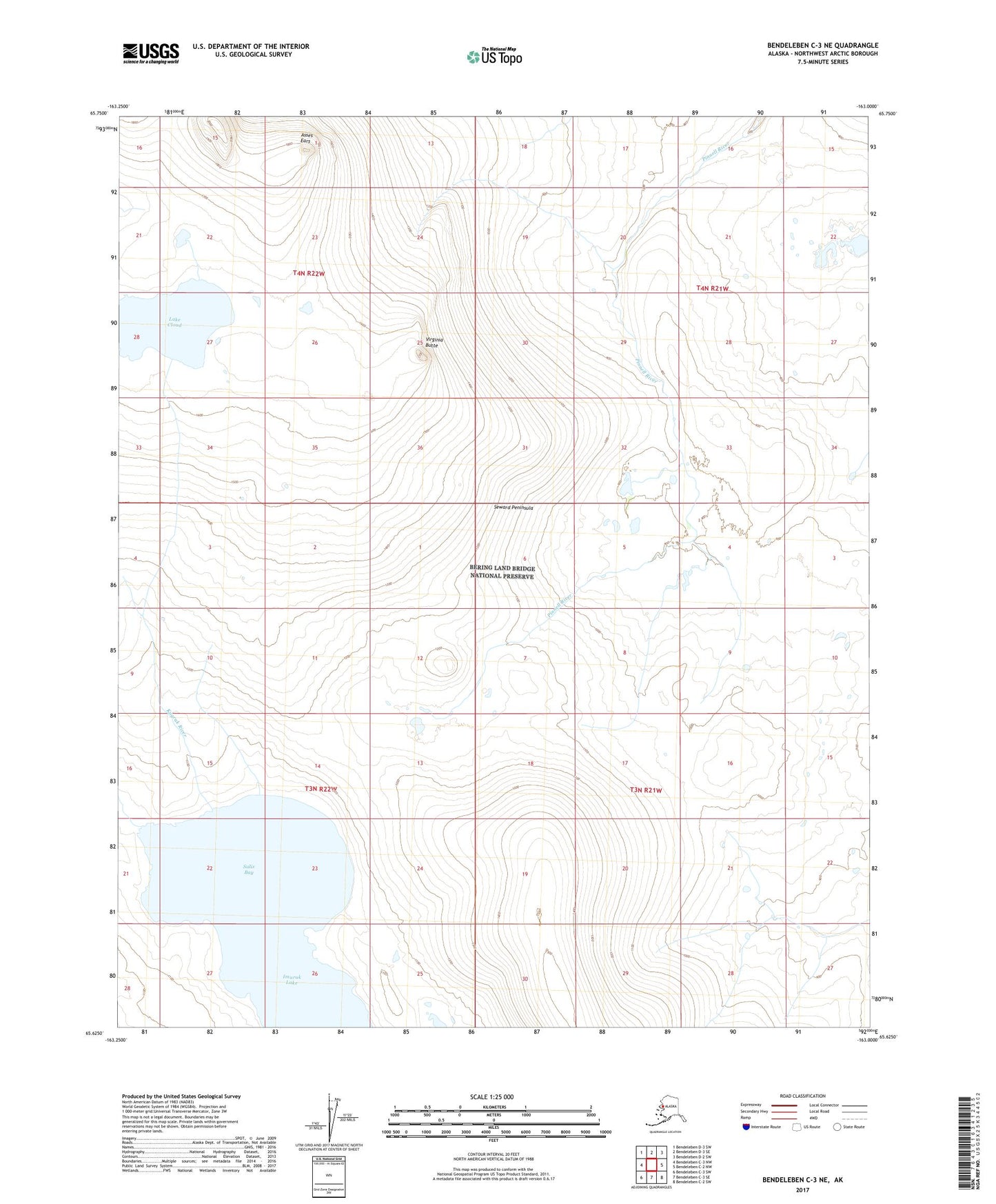 Bendeleben C-3 NE Alaska US Topo Map Image