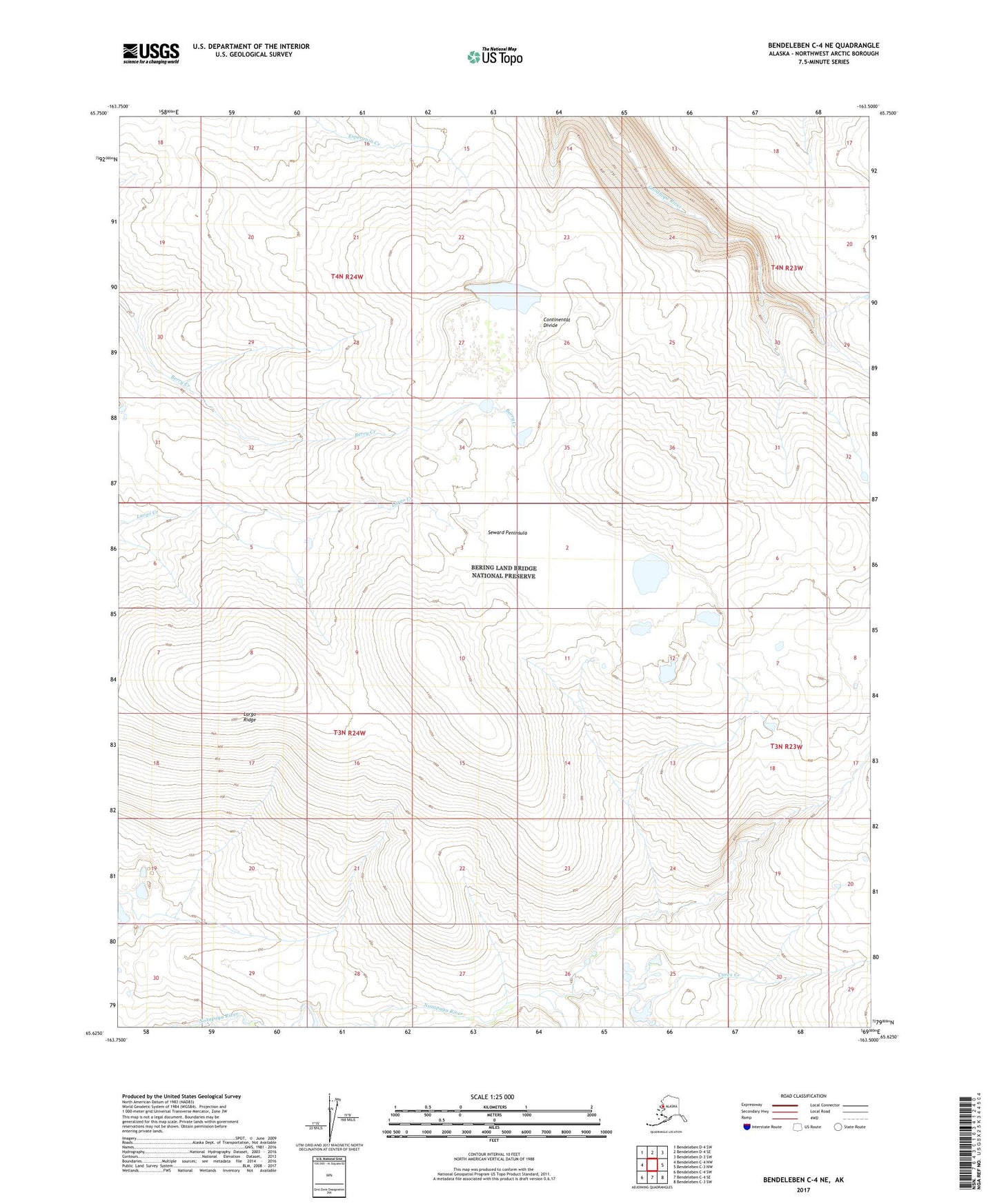 Bendeleben C-4 NE Alaska US Topo Map Image
