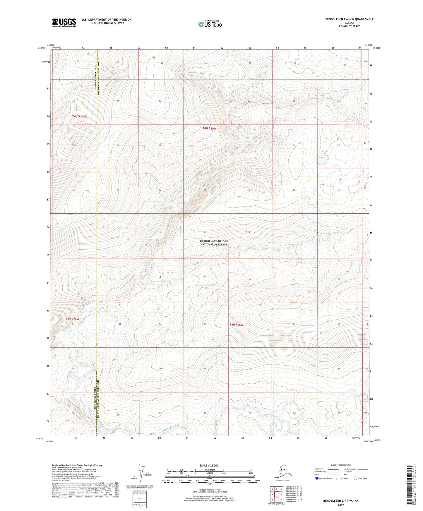 Bendeleben C-4 NW Alaska US Topo Map Image