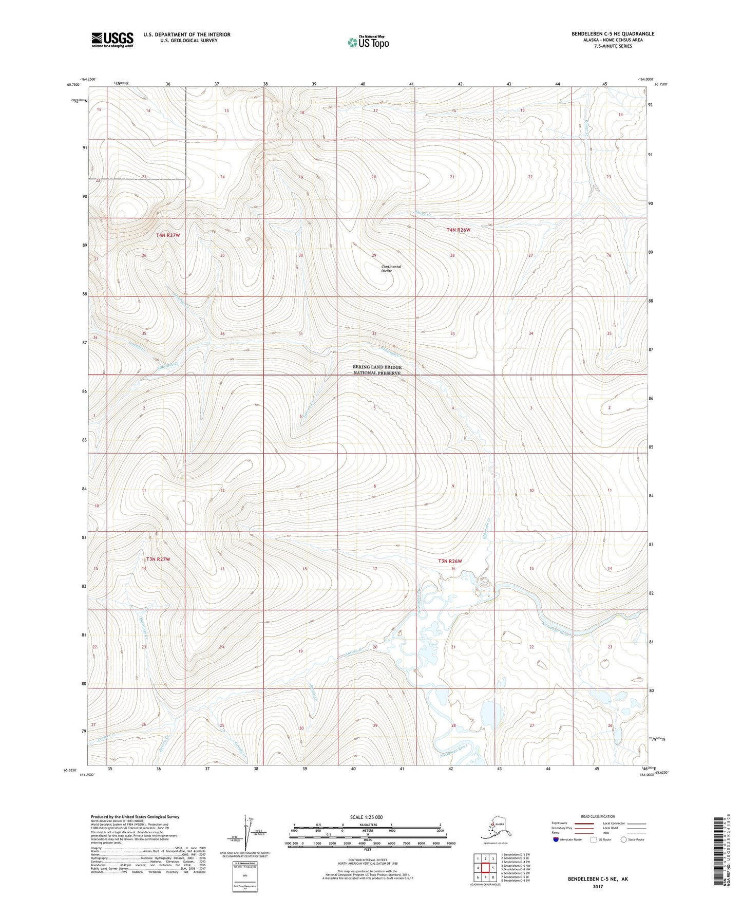 Bendeleben C-5 NE Alaska US Topo Map Image