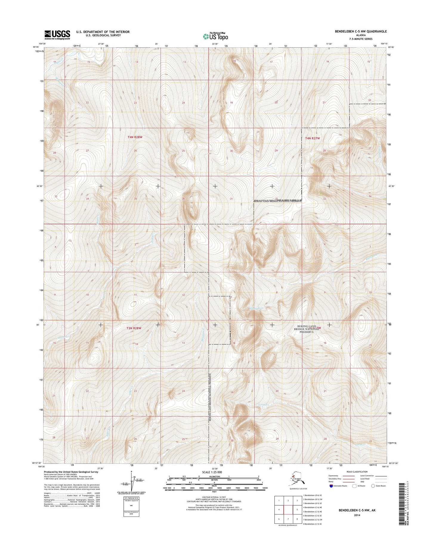 Bendeleben C-5 NW Alaska US Topo Map Image