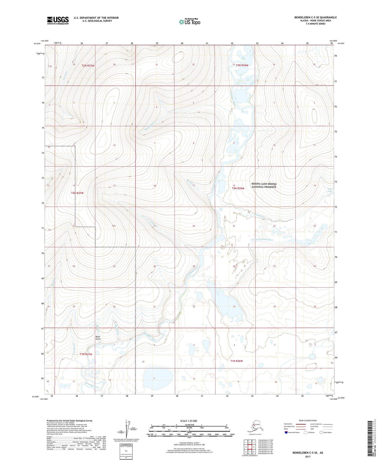 Bendeleben C-5 SE Alaska US Topo Map Image