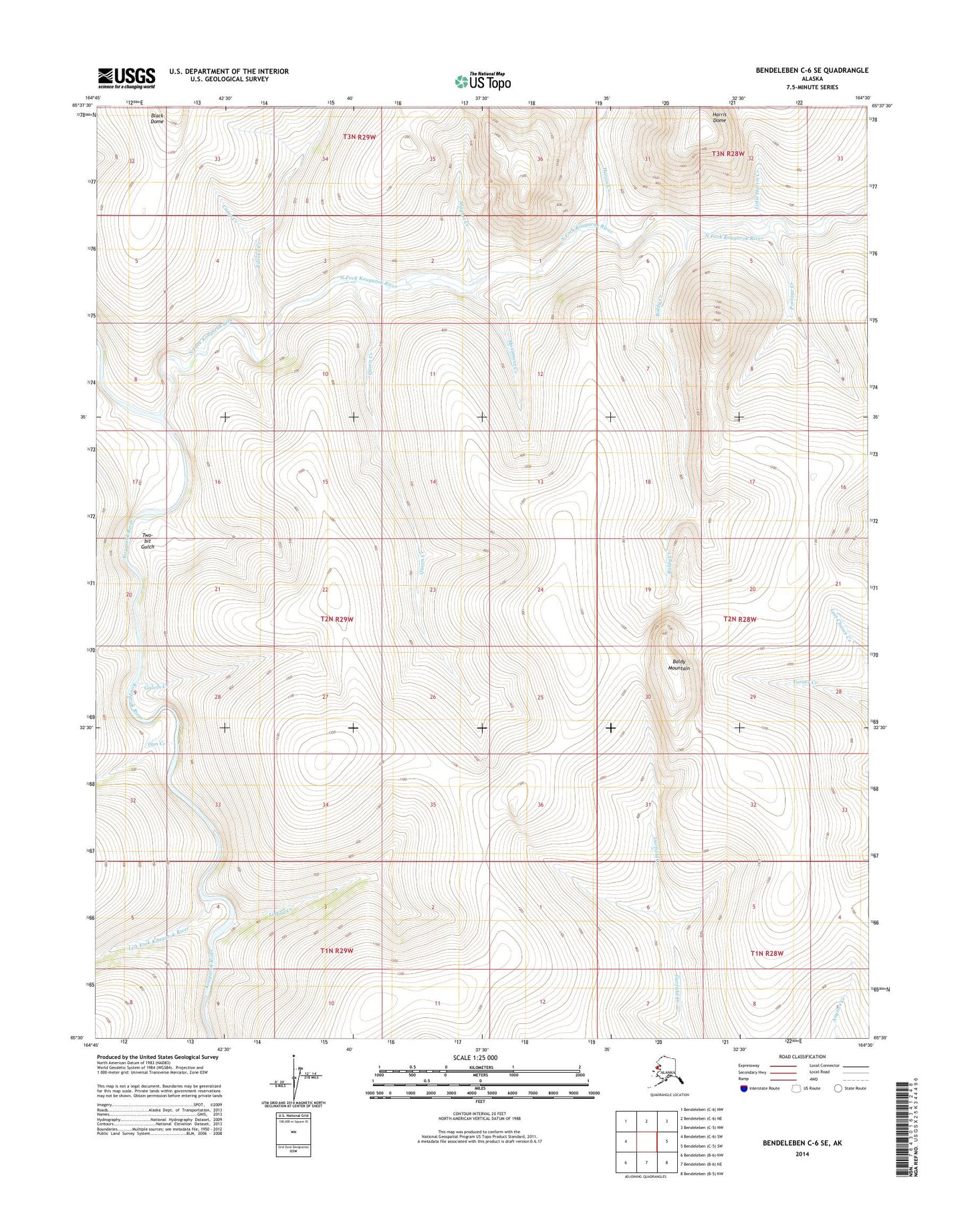 Bendeleben C-6 SE Alaska US Topo Map Image