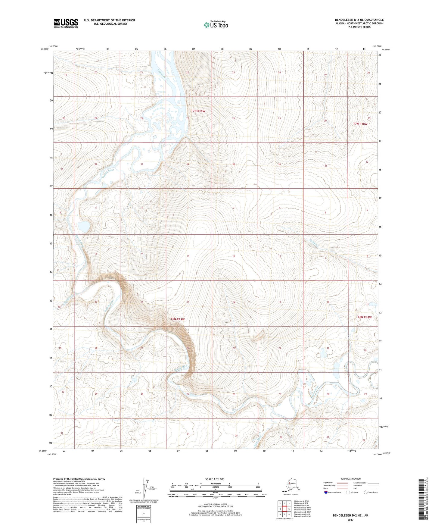 Bendeleben D-2 NE Alaska US Topo Map Image