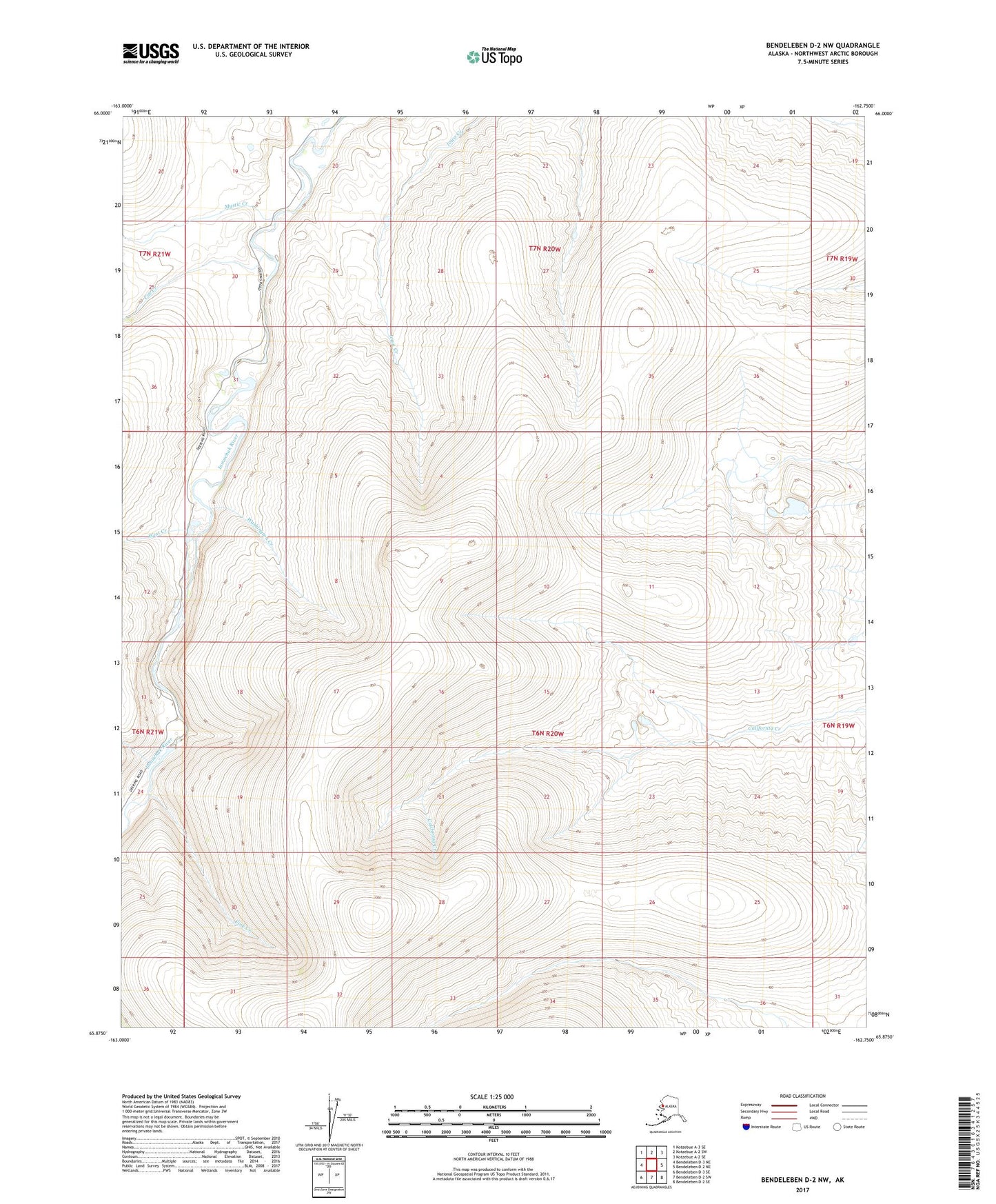 Bendeleben D-2 NW Alaska US Topo Map Image