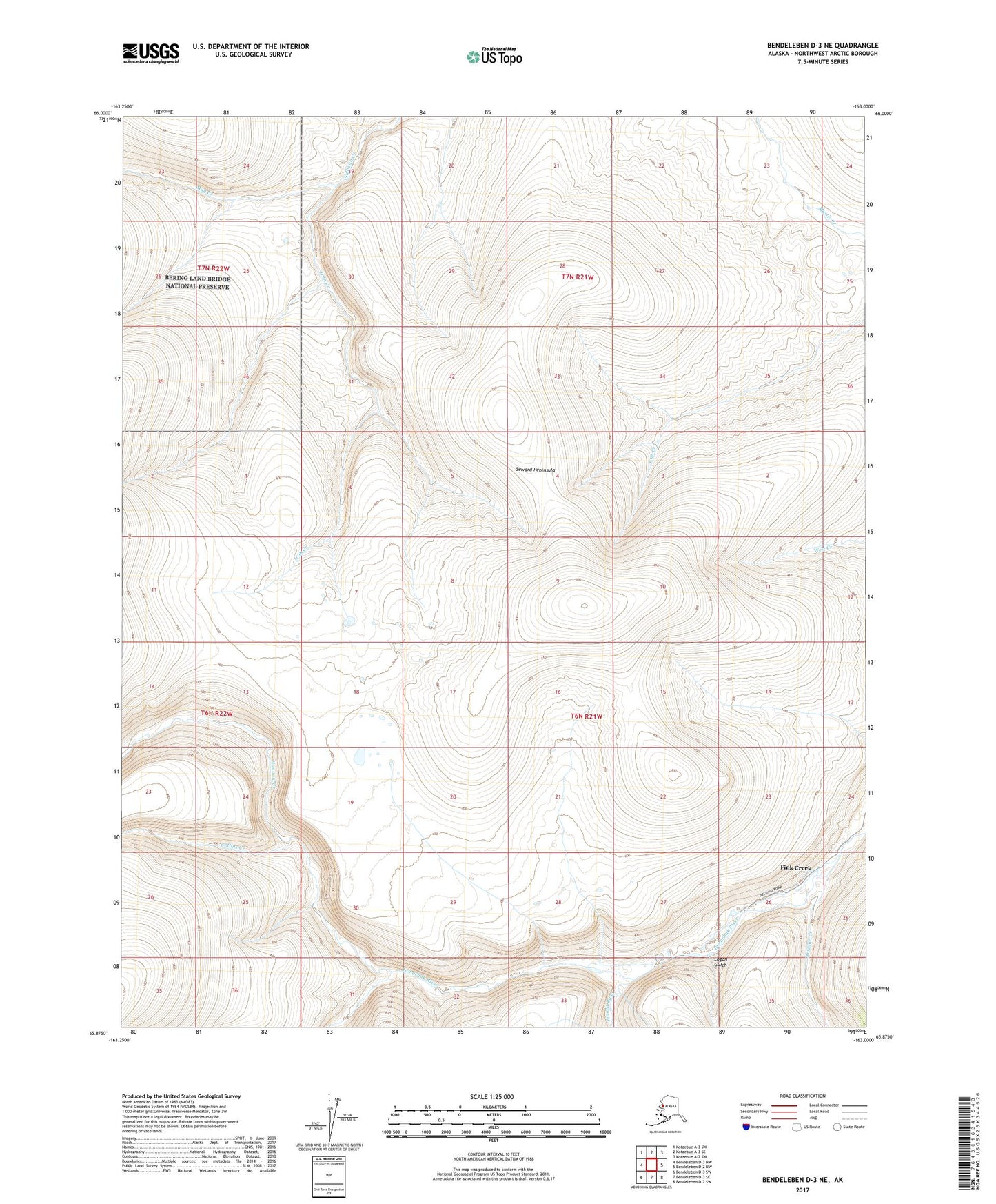 Bendeleben D-3 NE Alaska US Topo Map Image