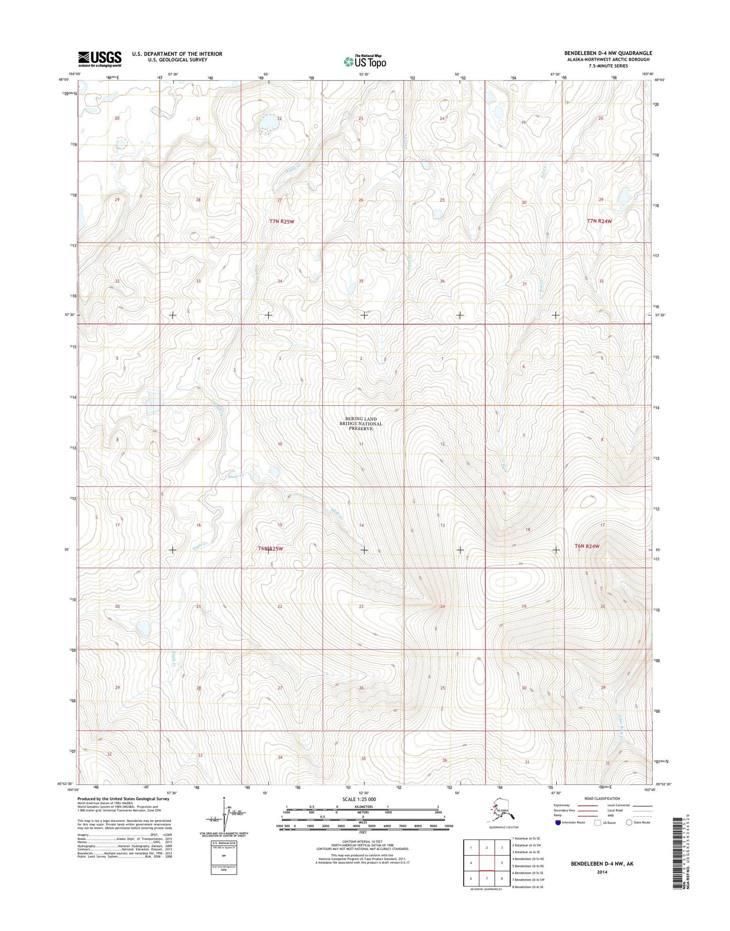 Bendeleben D-4 NW Alaska US Topo Map Image