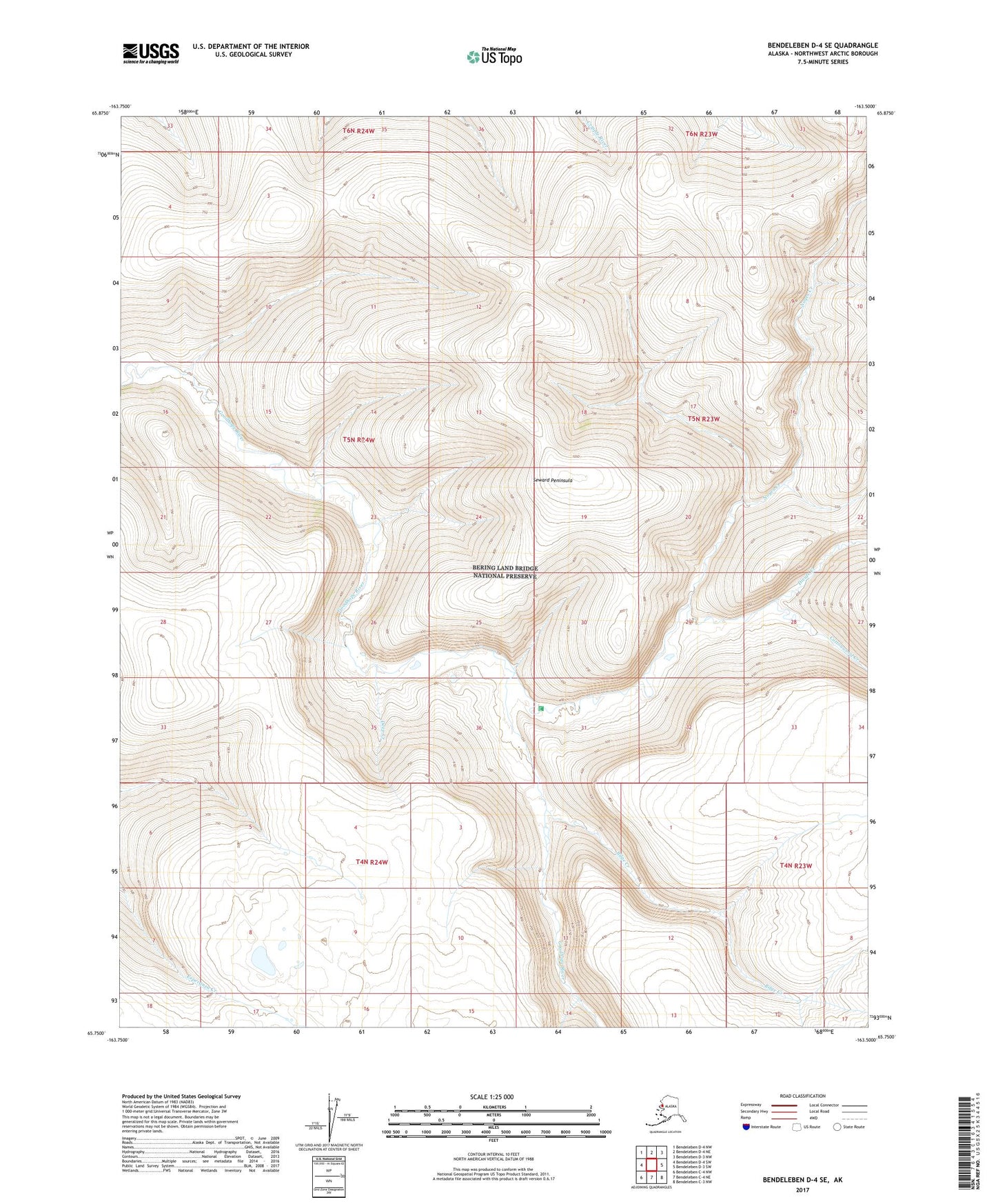 Bendeleben D-4 SE Alaska US Topo Map Image