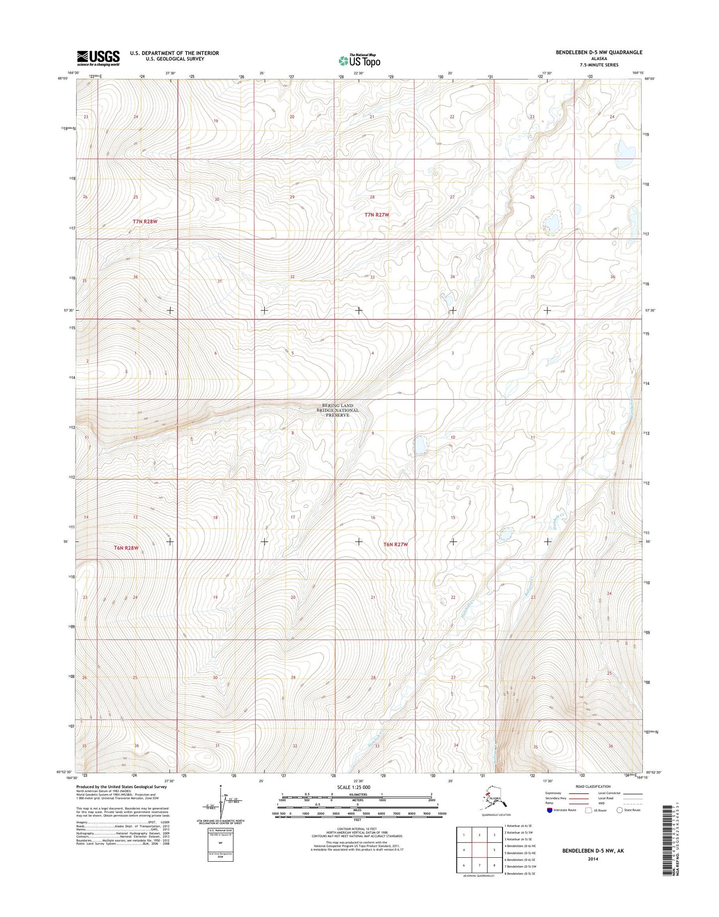 Bendeleben D-5 NW Alaska US Topo Map Image