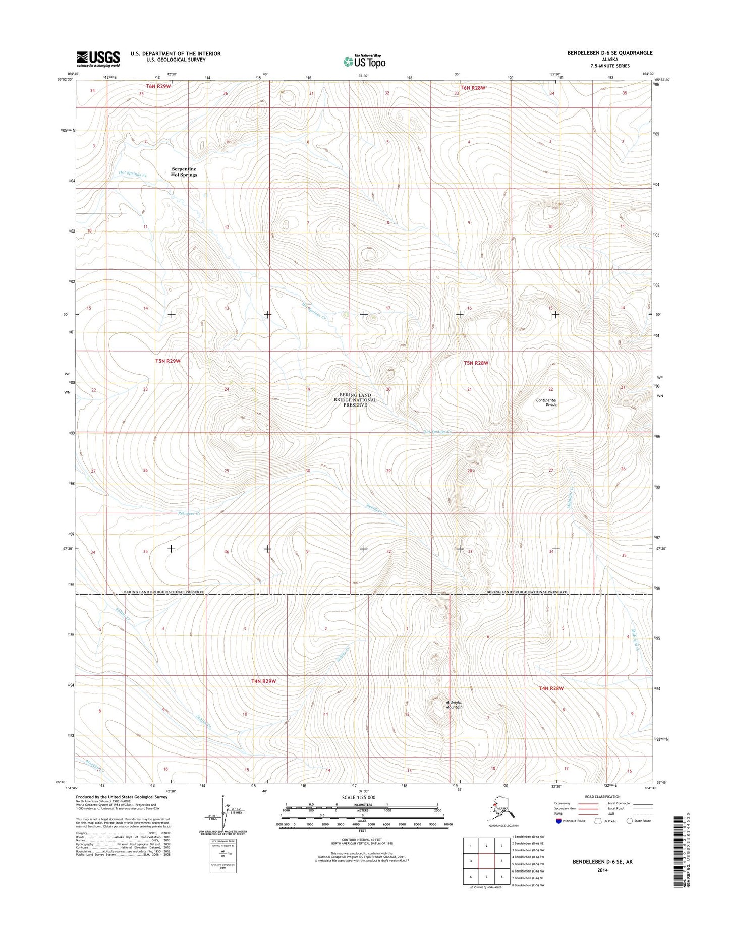 Bendeleben D-6 SE Alaska US Topo Map Image