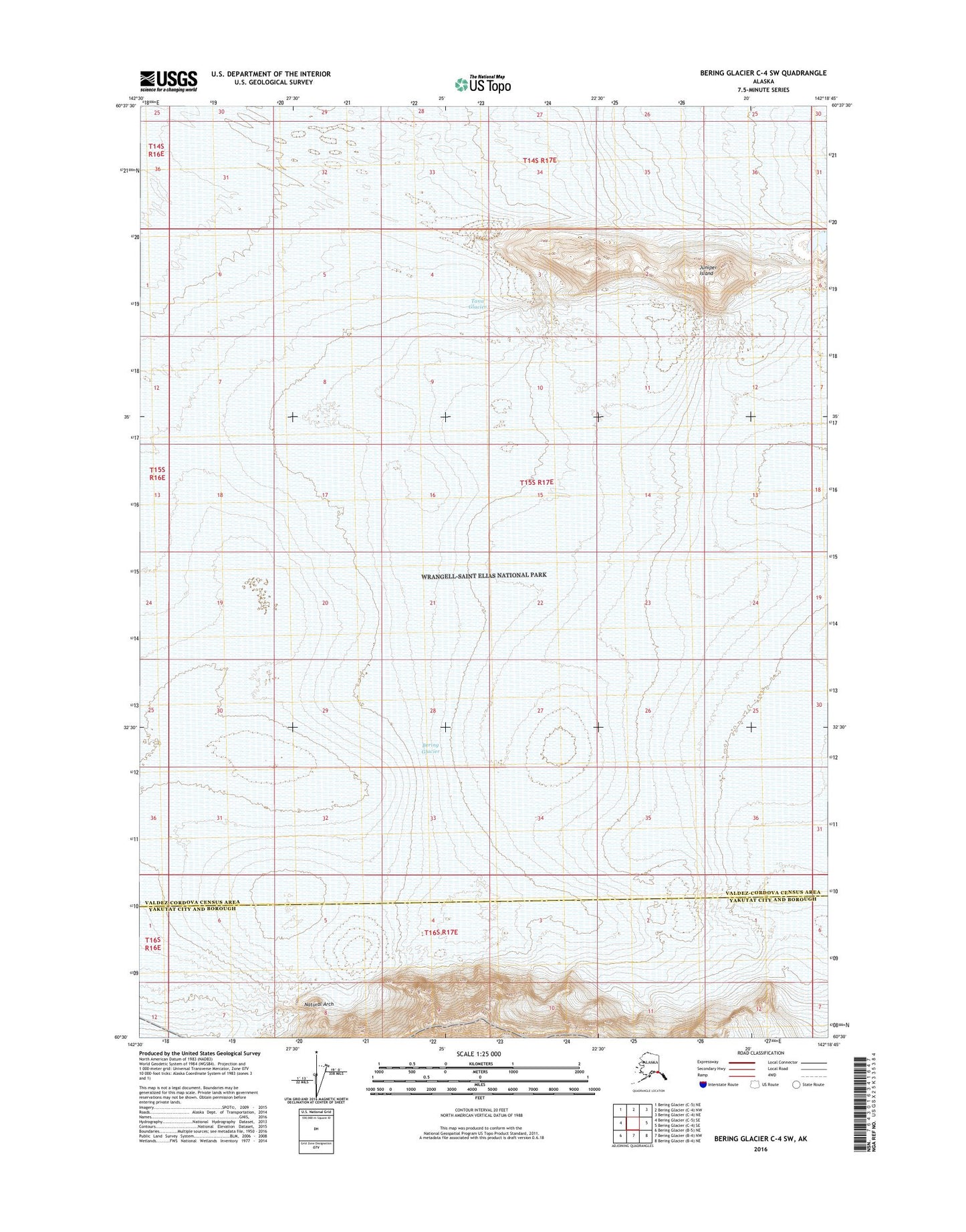 Bering Glacier C-4 SW Alaska US Topo Map Image