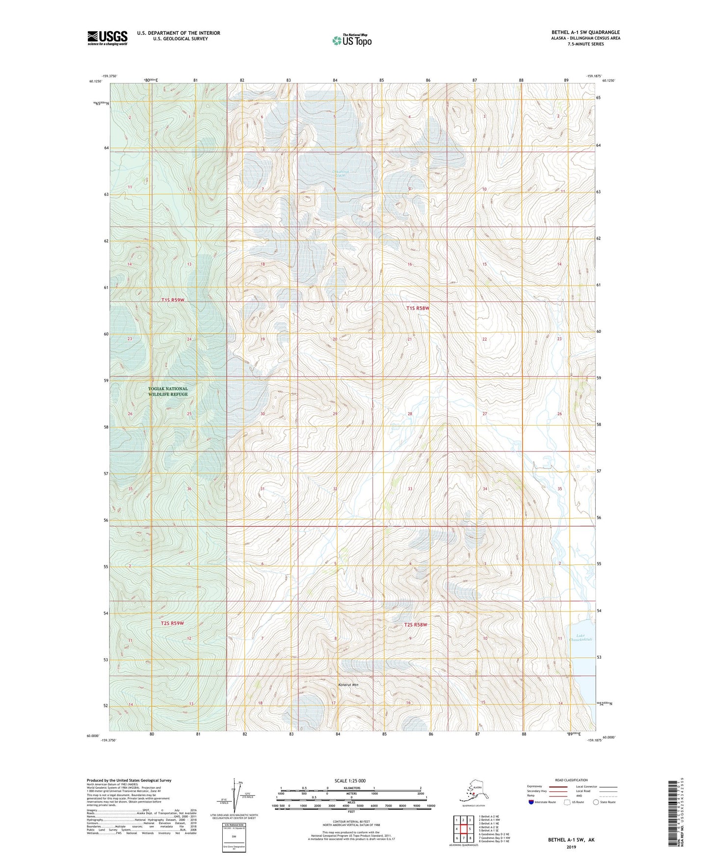 Bethel A-1 SW Alaska US Topo Map Image