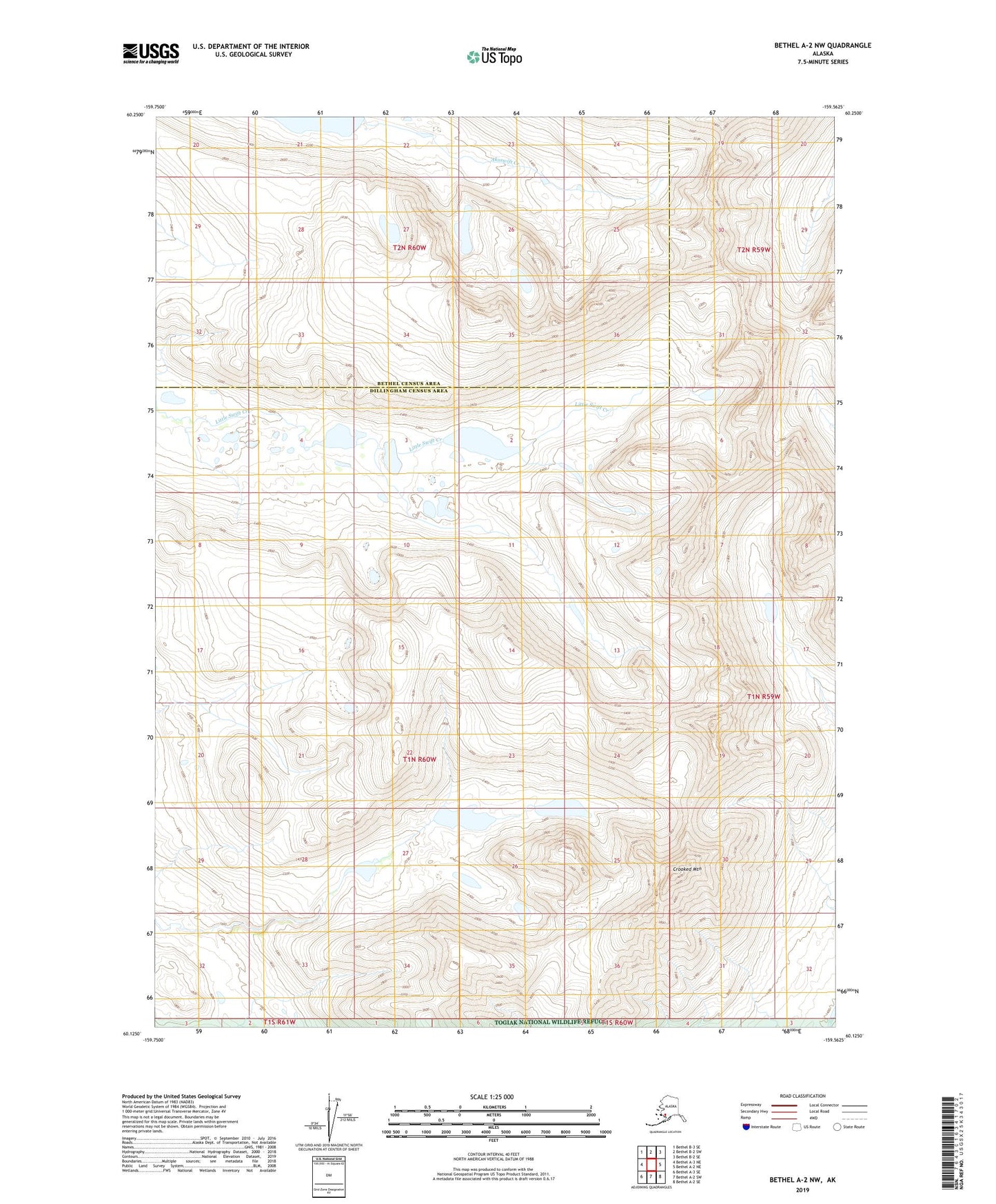 Bethel A-2 NW Alaska US Topo Map Image