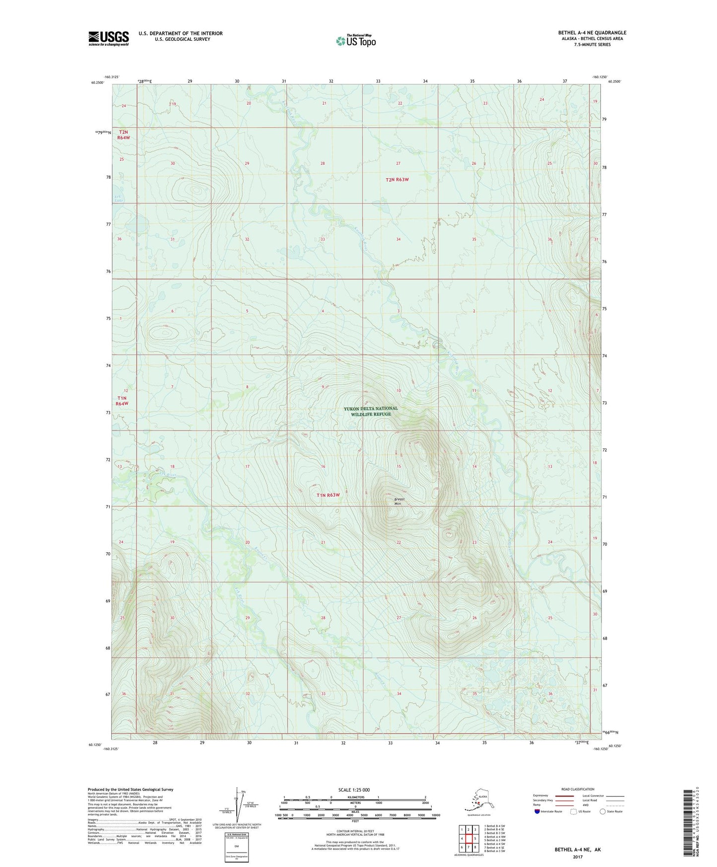 Bethel A-4 NE Alaska US Topo Map Image