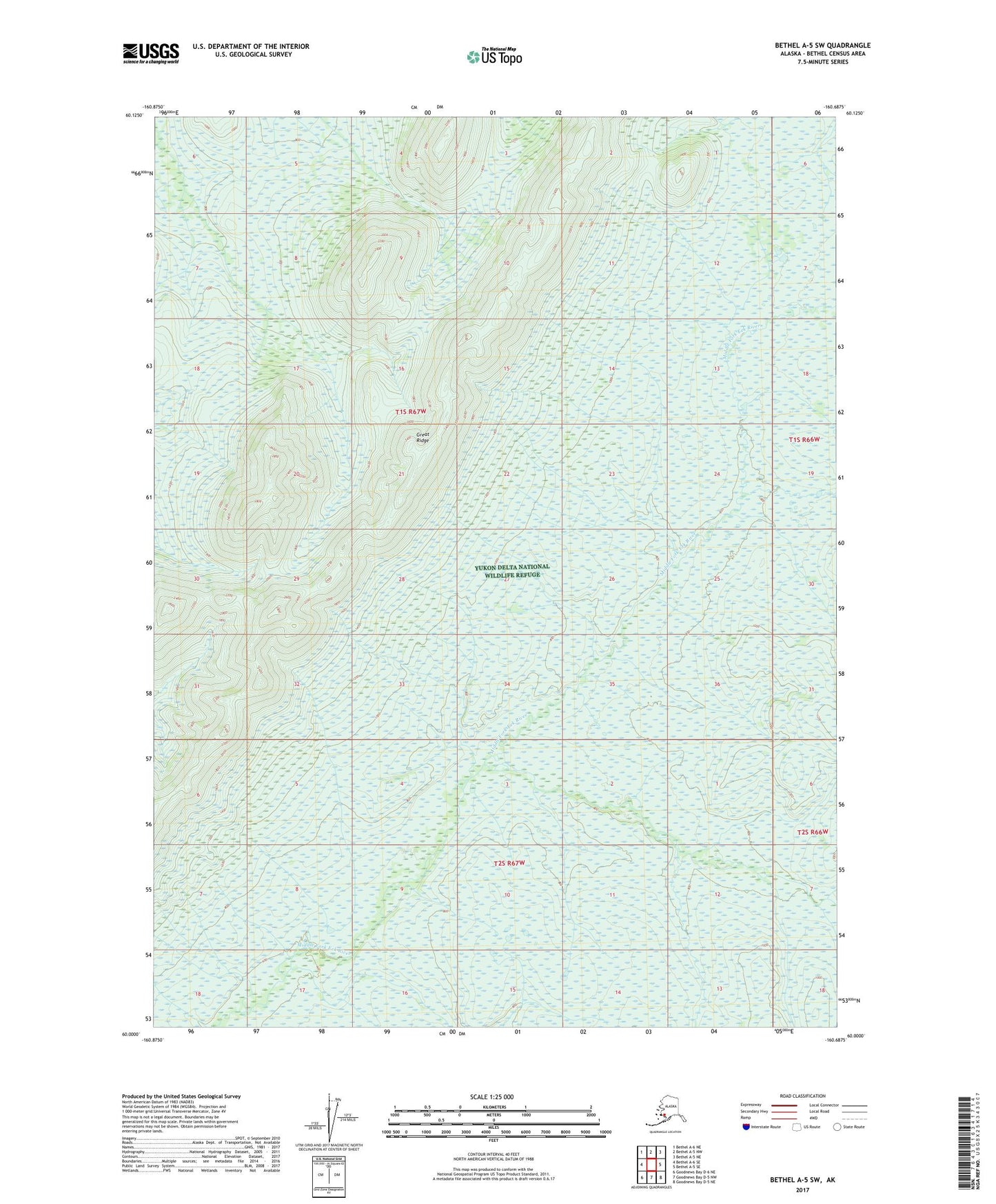 Bethel A-5 SW Alaska US Topo Map Image