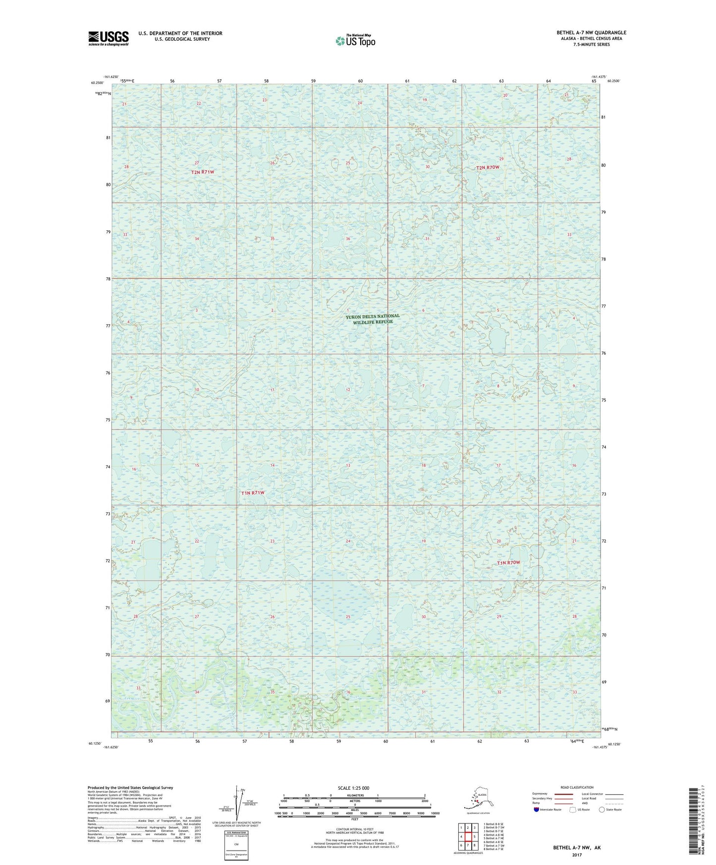 Bethel A-7 NW Alaska US Topo Map Image