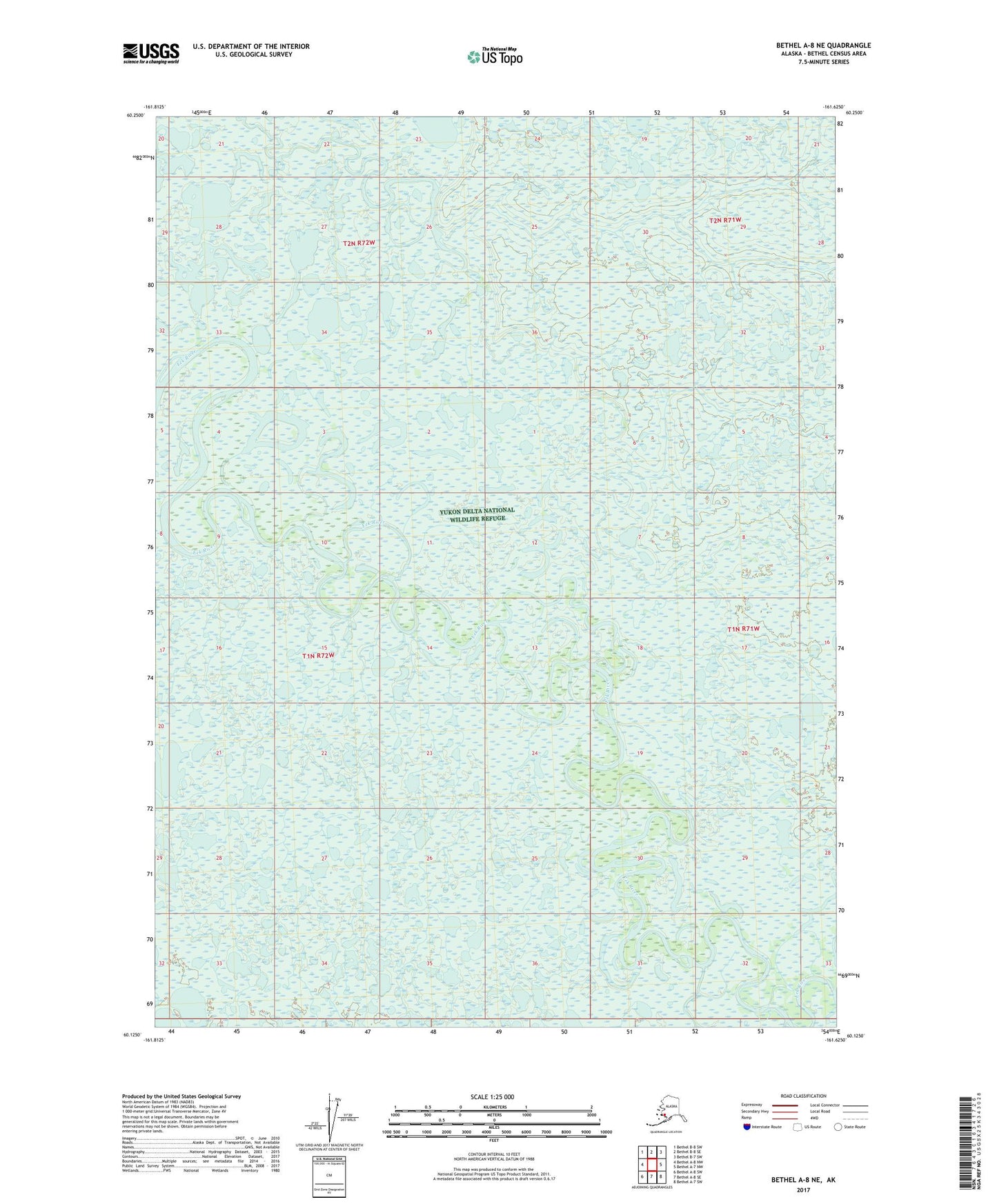 Bethel A-8 NE Alaska US Topo Map Image