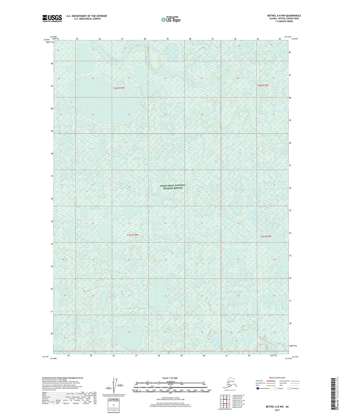 Bethel A-8 NW Alaska US Topo Map Image