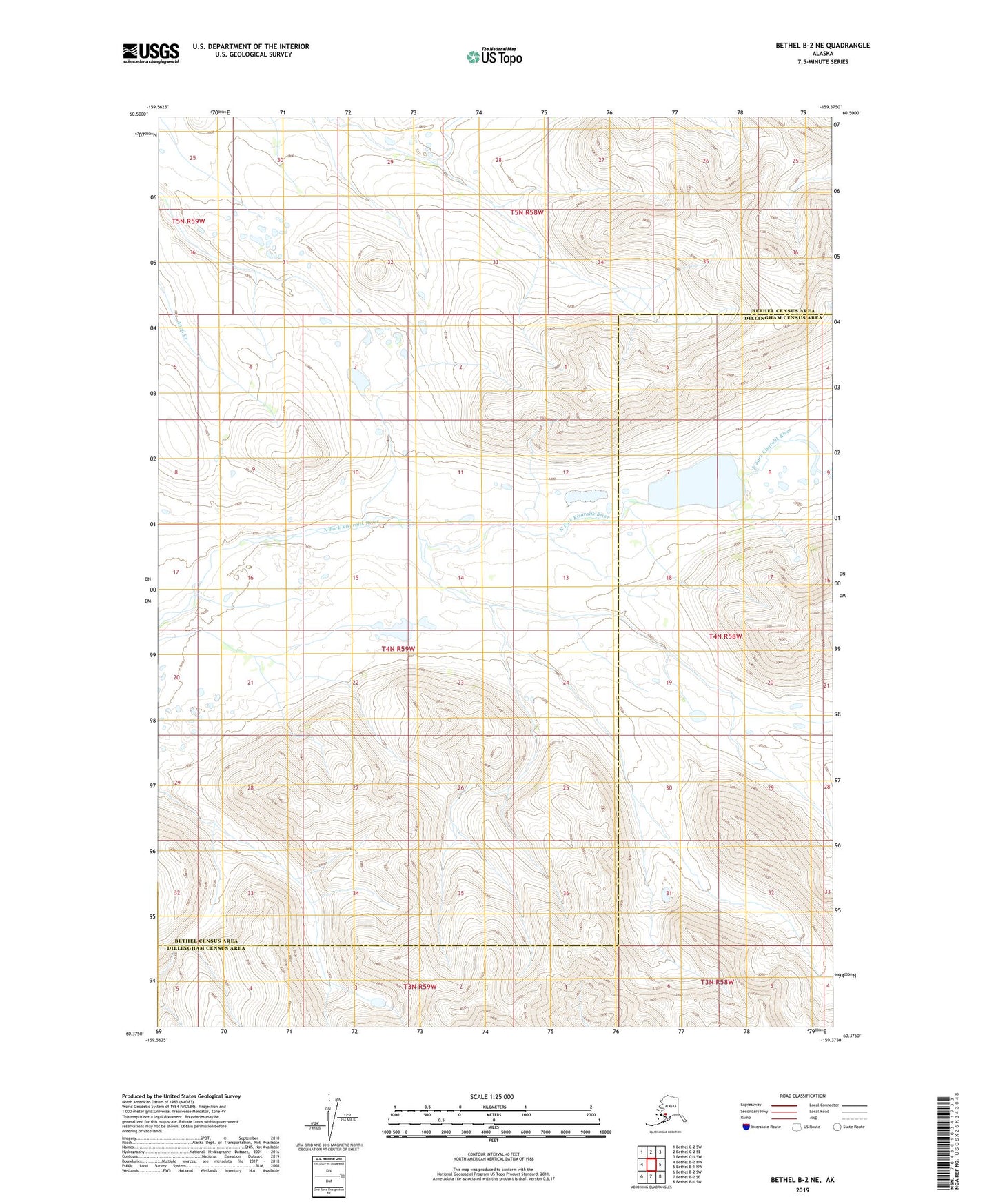 Bethel B-2 NE Alaska US Topo Map Image