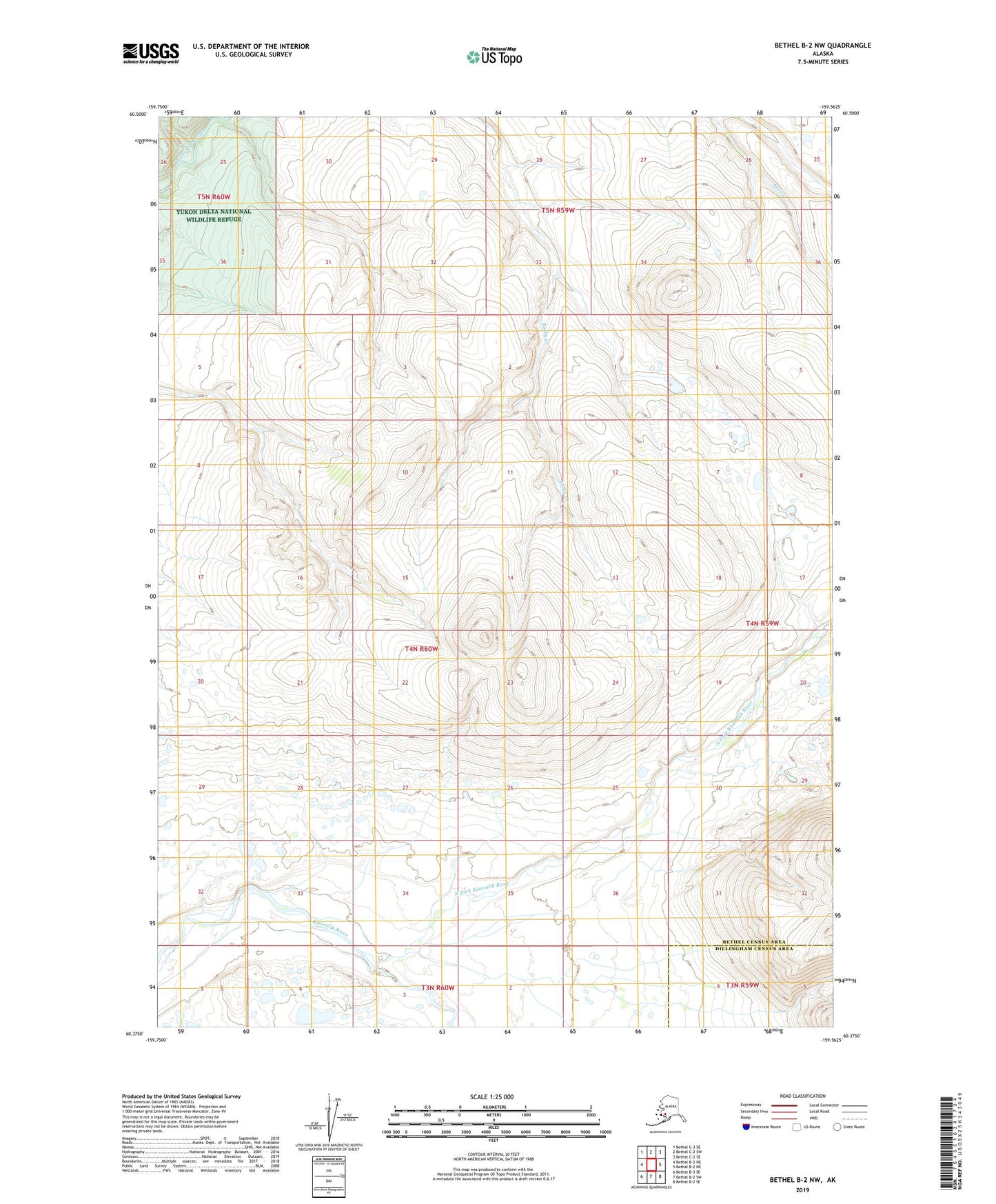 Bethel B-2 NW Alaska US Topo Map Image