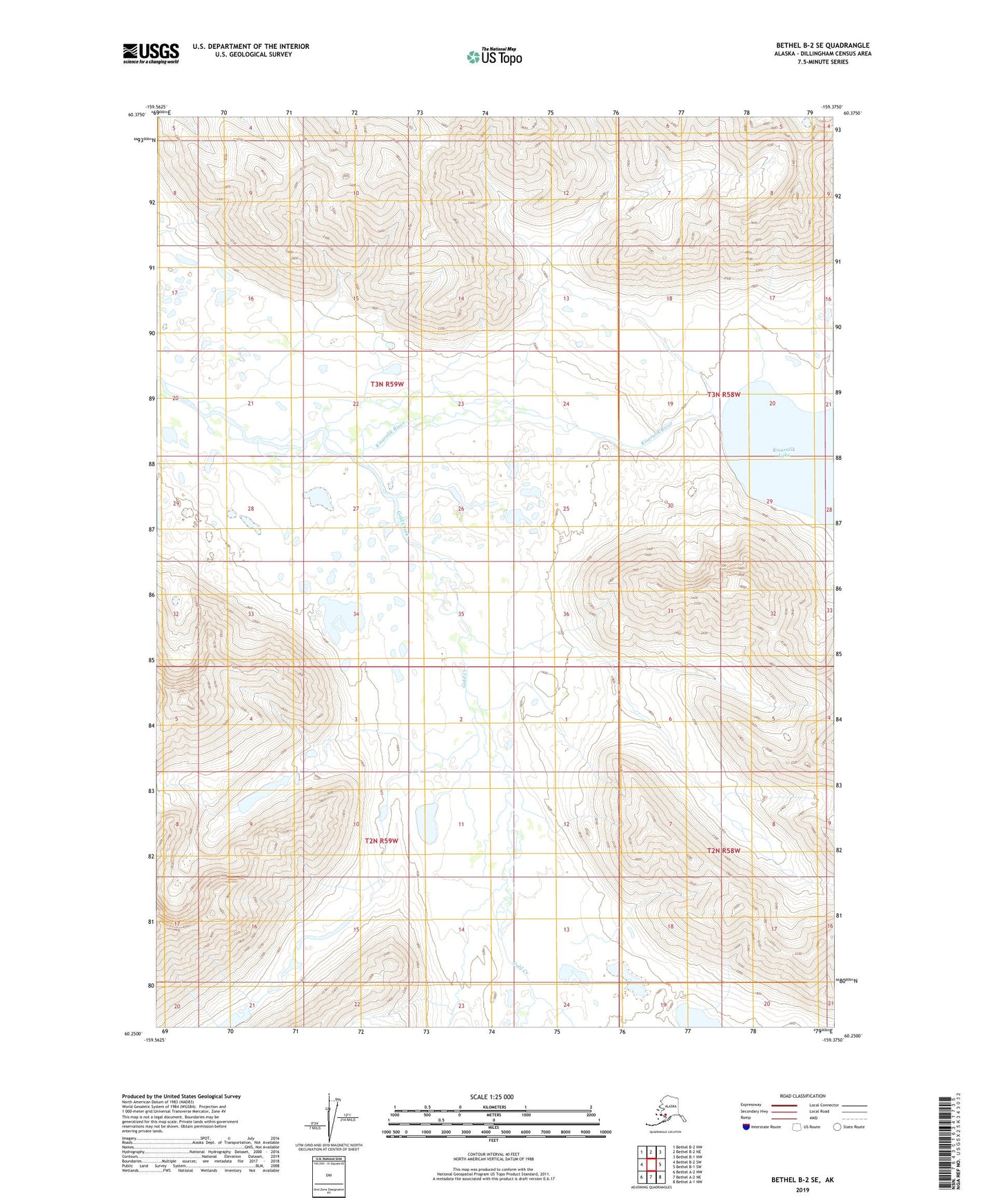 Bethel B-2 SE Alaska US Topo Map Image