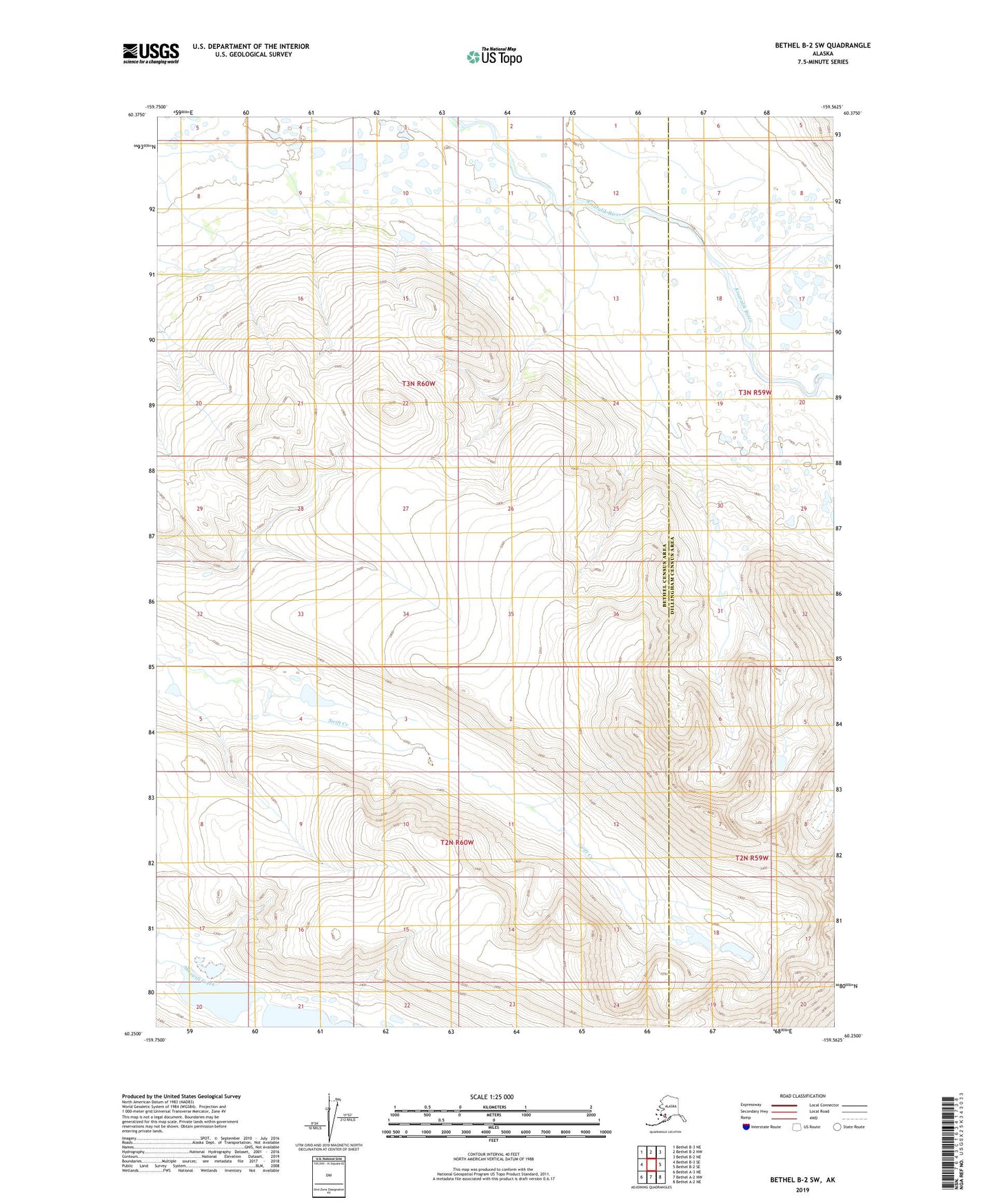 Bethel B-2 SW Alaska US Topo Map Image