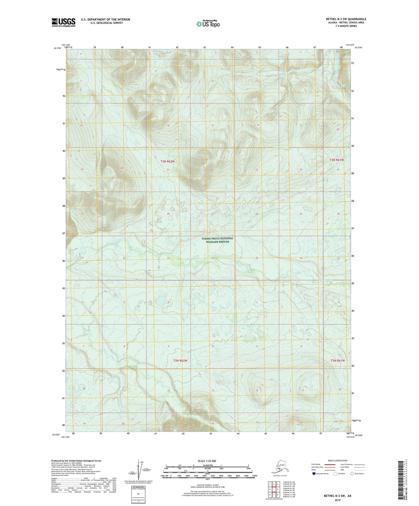 Bethel B-3 SW Alaska US Topo Map Image