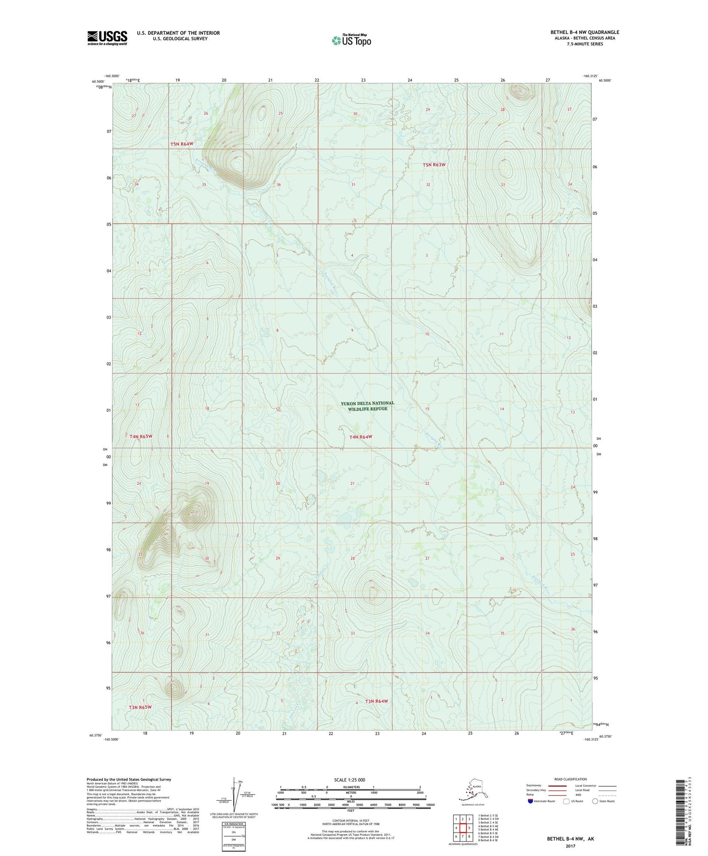 Bethel B-4 NW Alaska US Topo Map Image