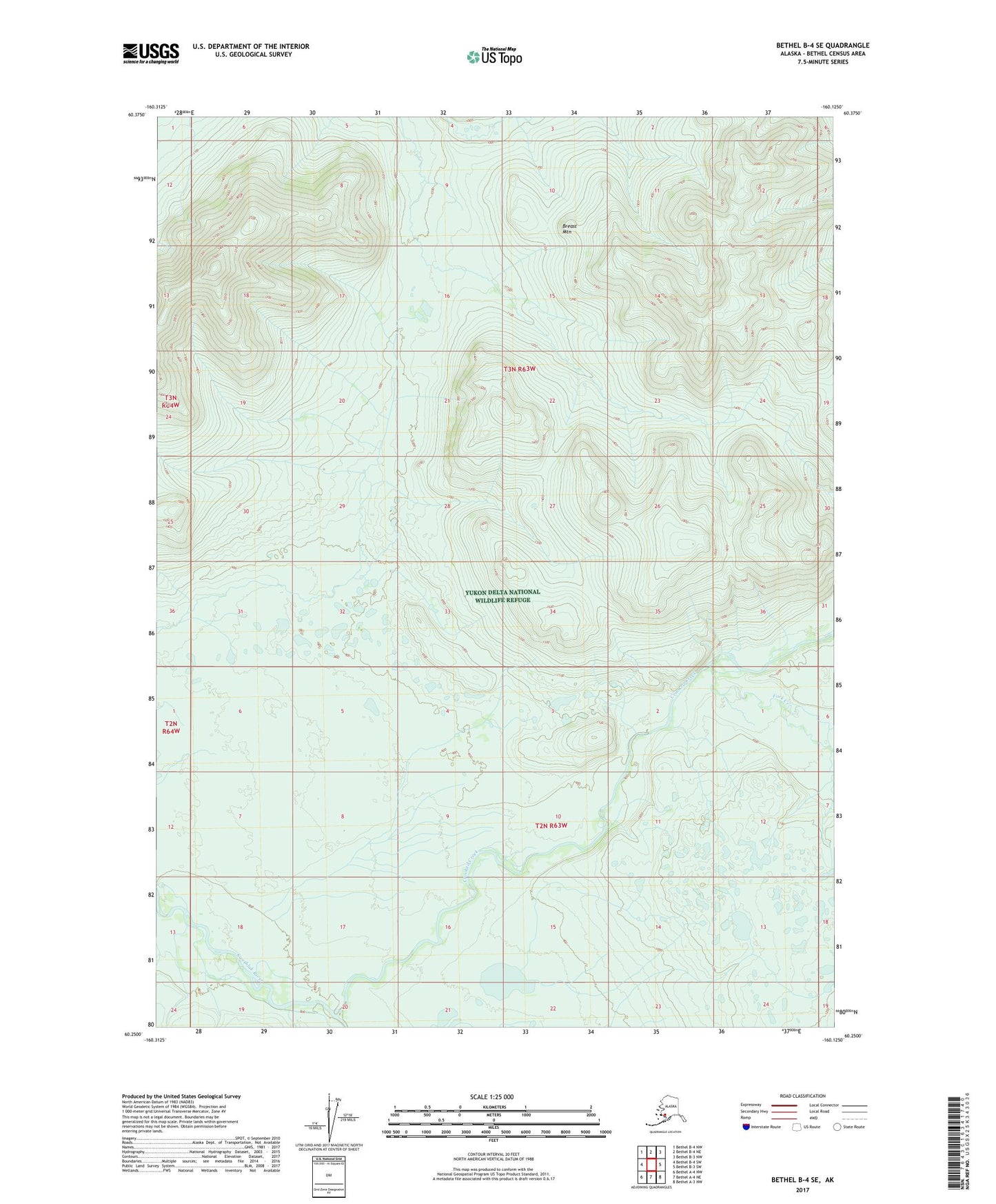 Bethel B-4 SE Alaska US Topo Map Image