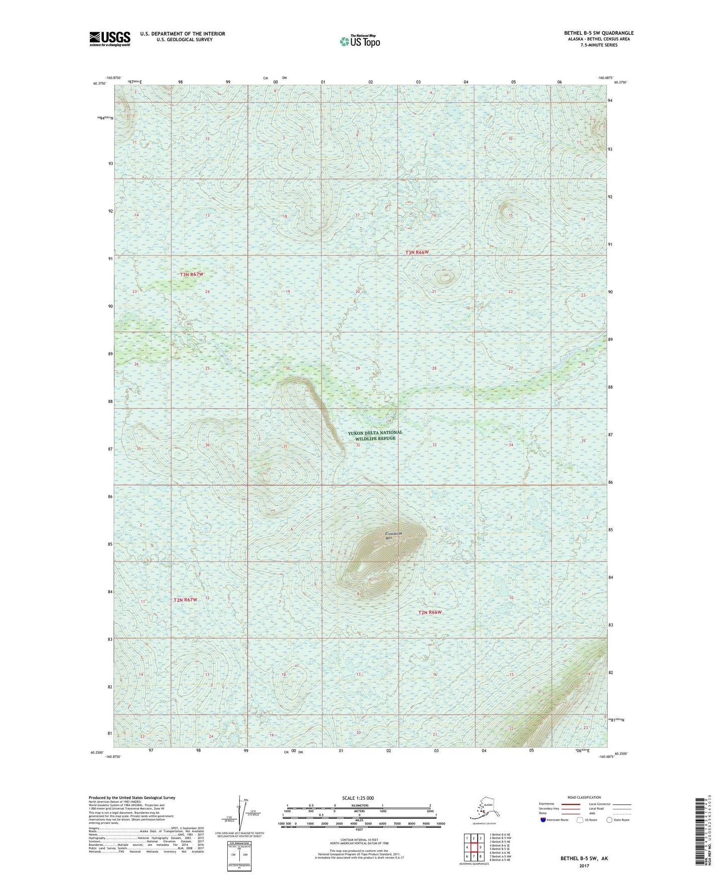 Bethel B-5 SW Alaska US Topo Map Image