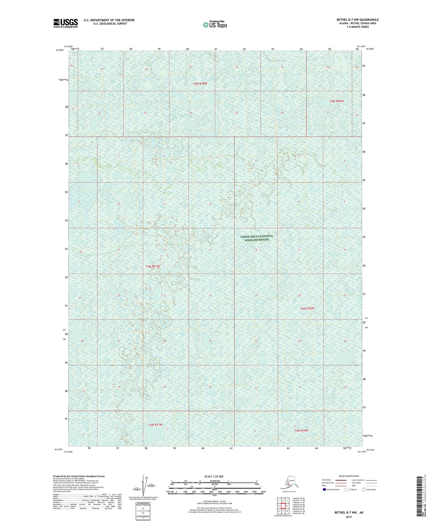 Bethel B-7 NW Alaska US Topo Map Image