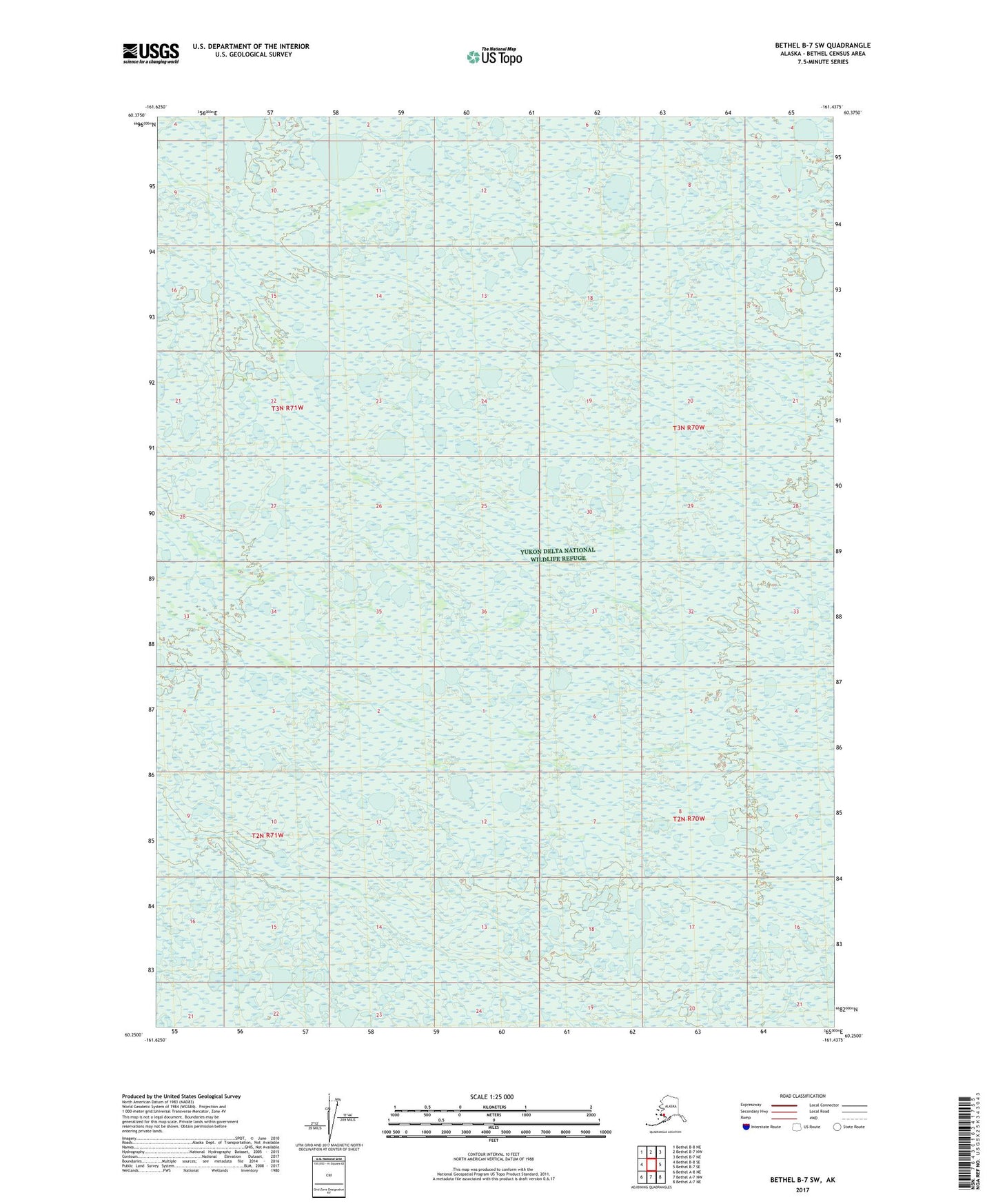 Bethel B-7 SW Alaska US Topo Map Image