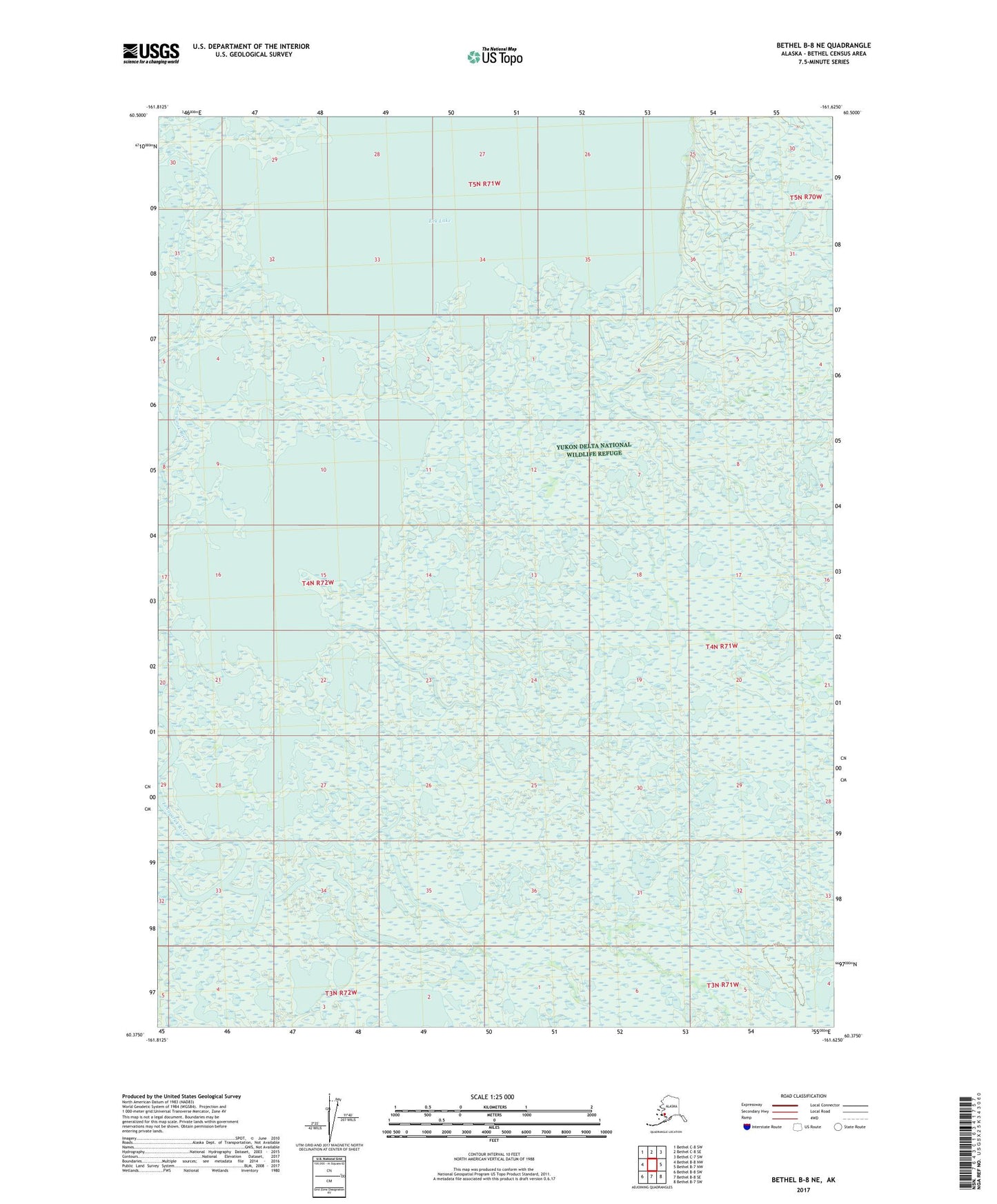 Bethel B-8 NE Alaska US Topo Map Image