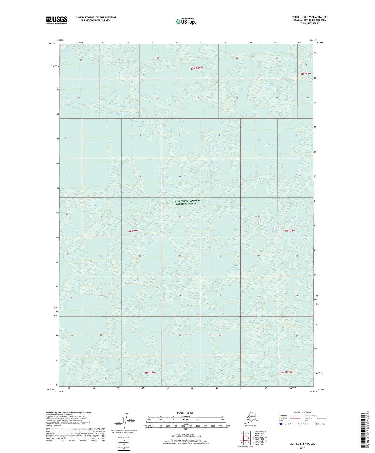 Bethel B-8 NW Alaska US Topo Map Image
