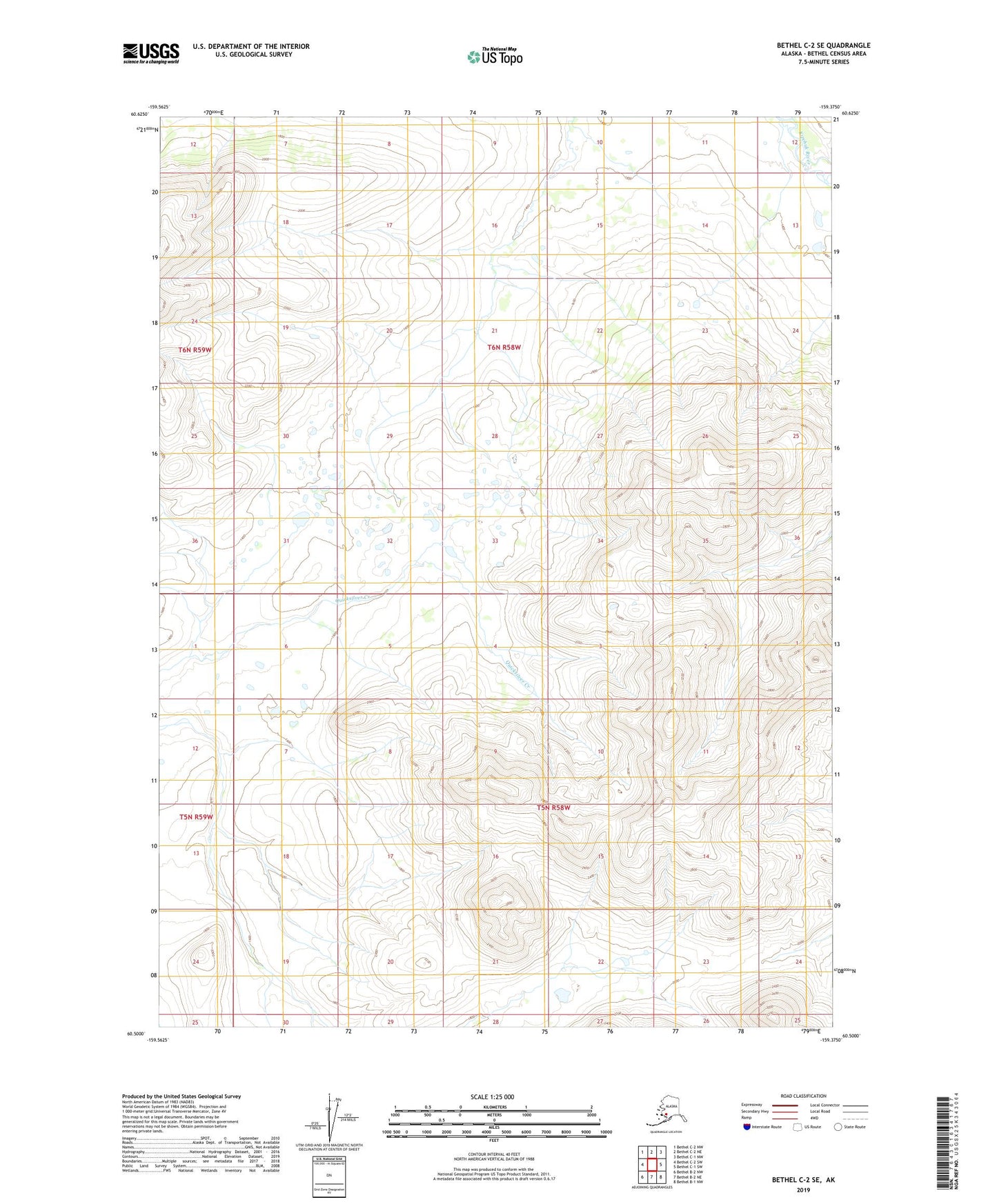 Bethel C-2 SE Alaska US Topo Map Image