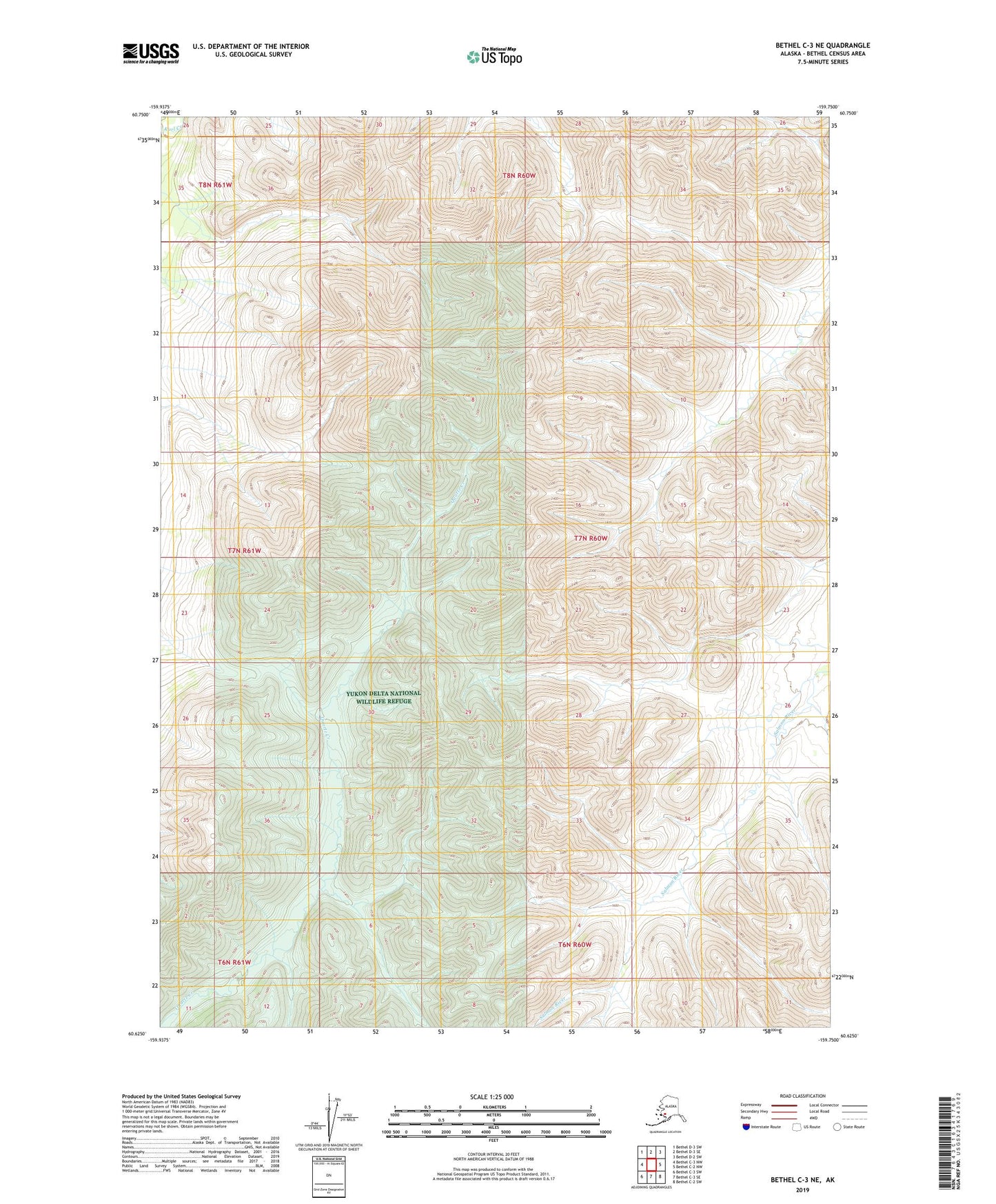 Bethel C-3 NE Alaska US Topo Map Image