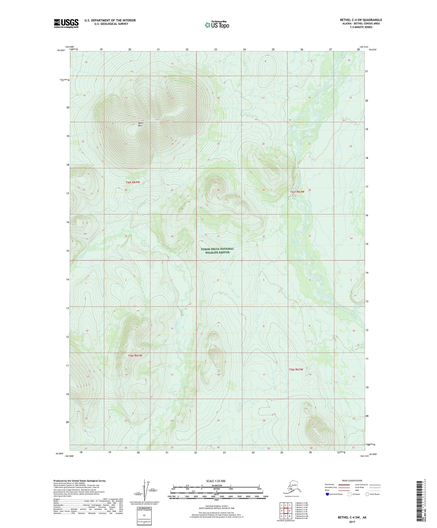 Bethel C-4 SW Alaska US Topo Map Image