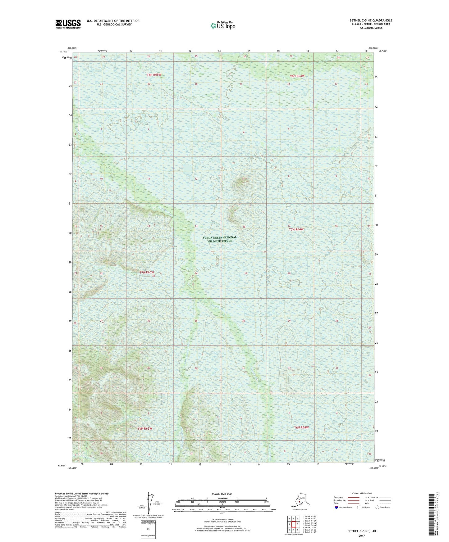 Bethel C-5 NE Alaska US Topo Map Image