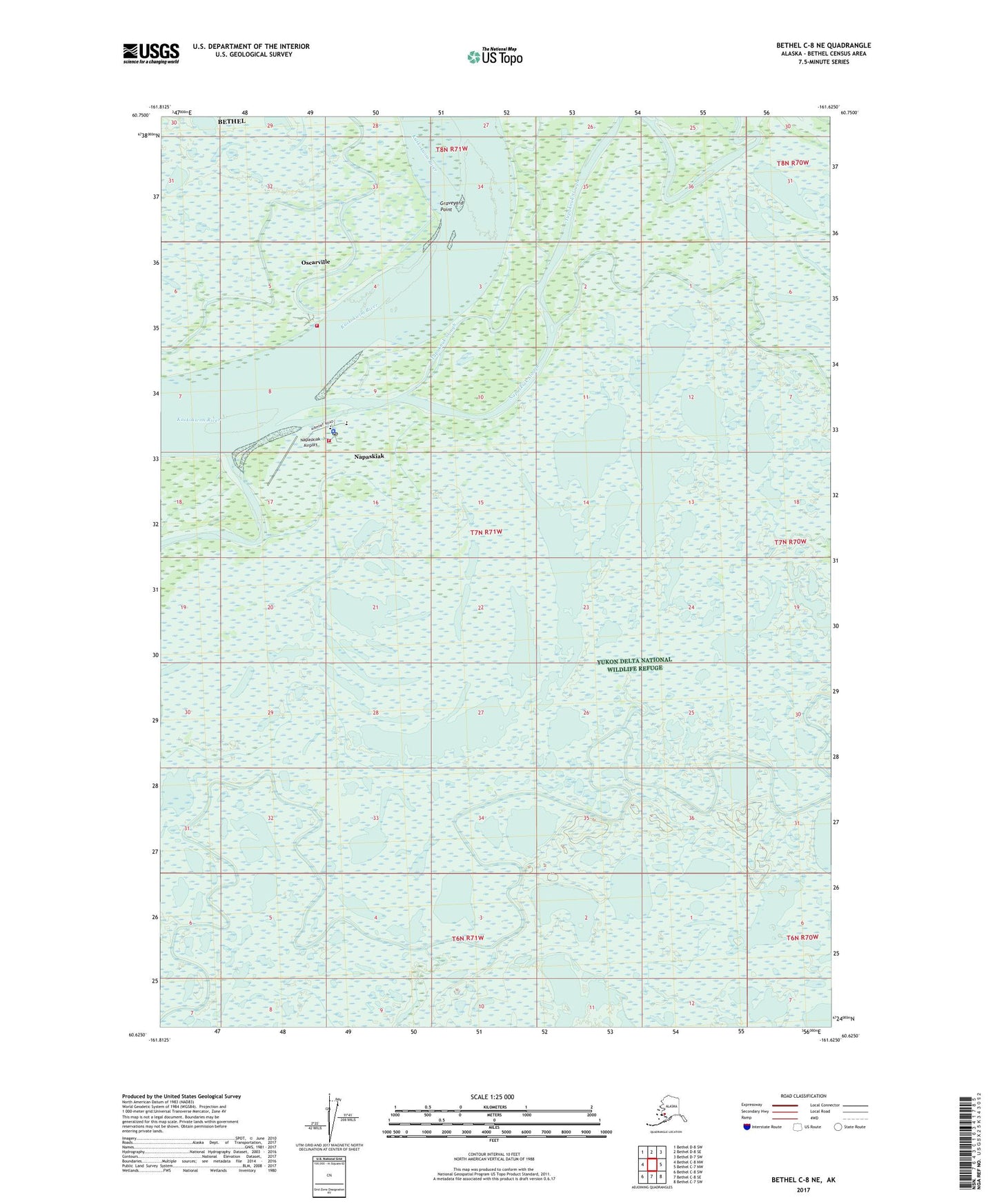 Bethel C-8 NE Alaska US Topo Map Image