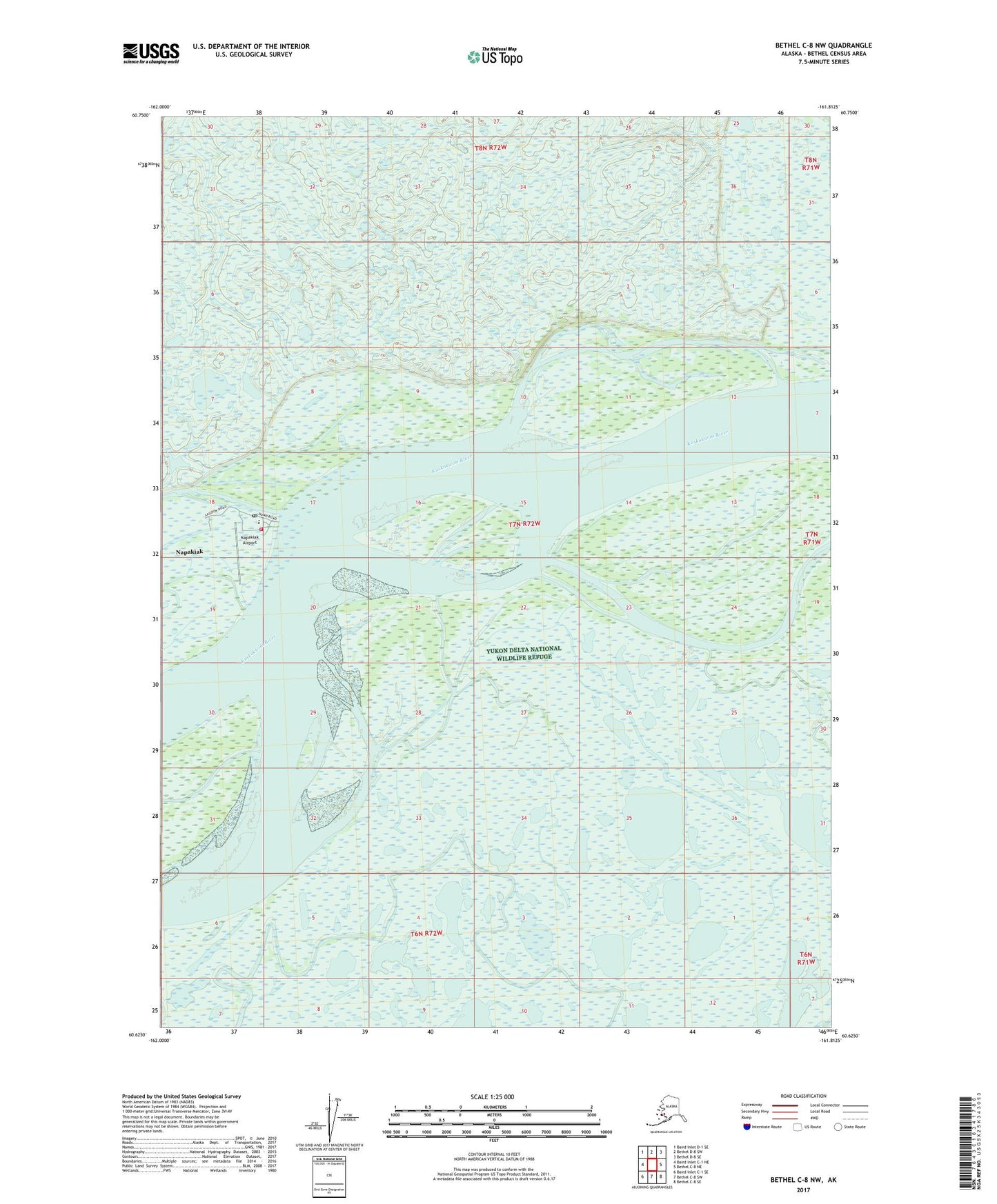 Bethel C-8 NW Alaska US Topo Map Image