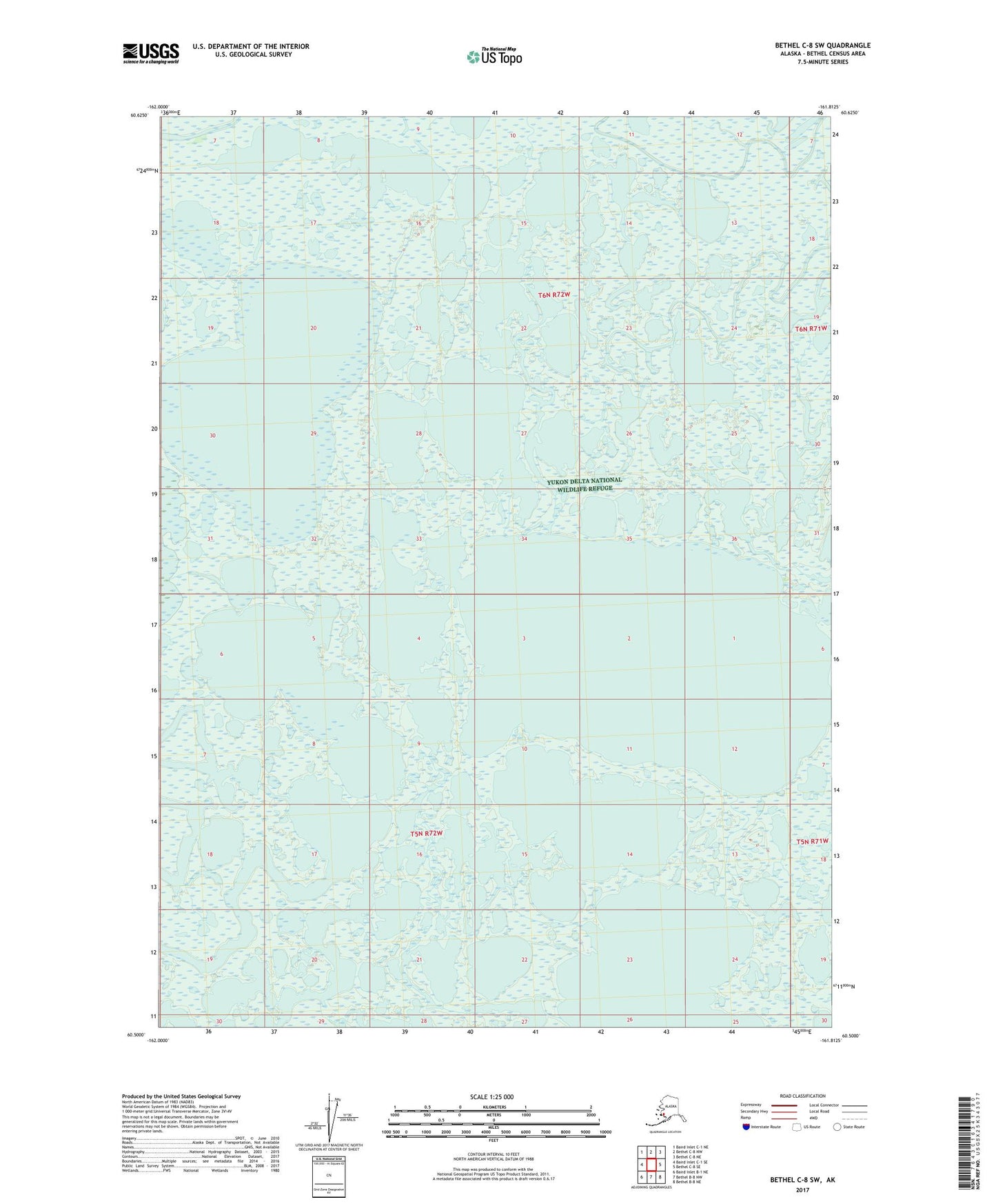 Bethel C-8 SW Alaska US Topo Map Image