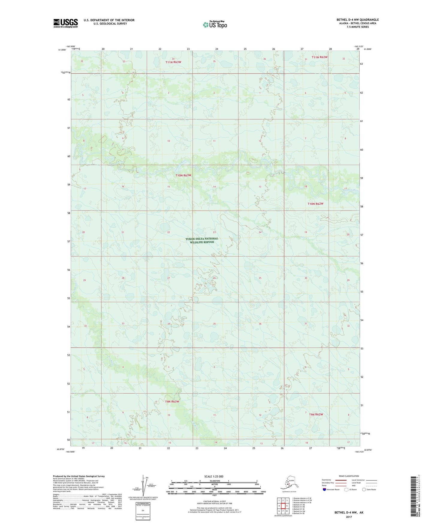Bethel D-4 NW Alaska US Topo Map Image