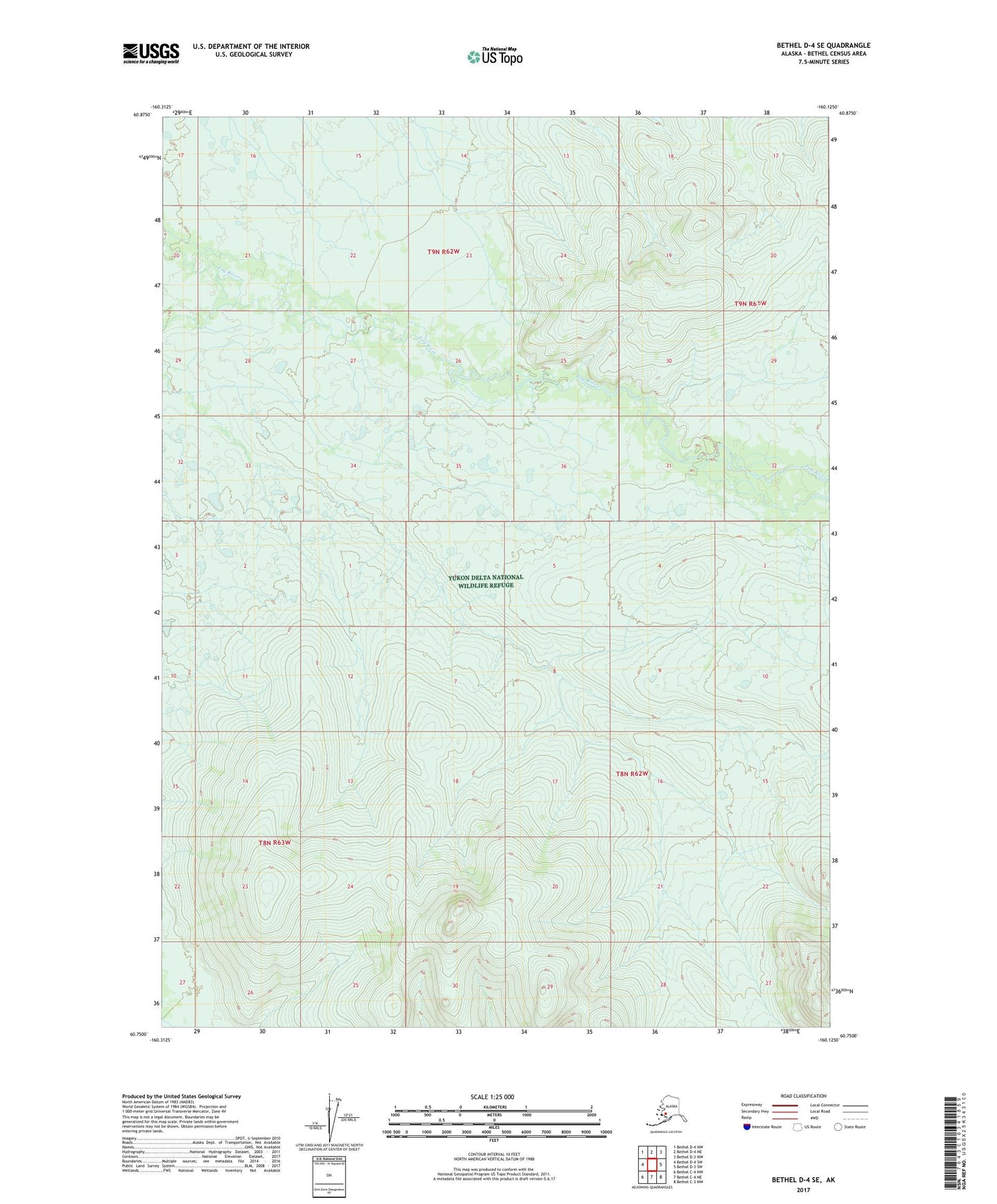 Bethel D-4 SE Alaska US Topo Map Image
