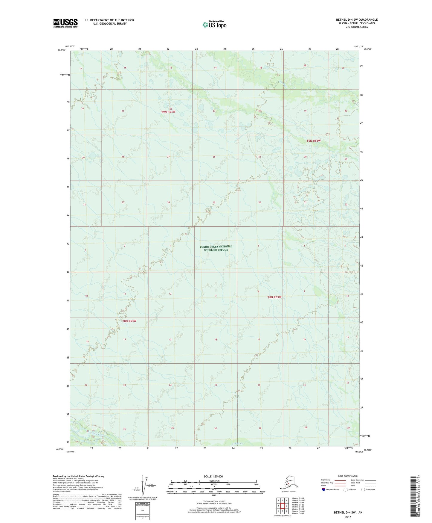 Bethel D-4 SW Alaska US Topo Map Image