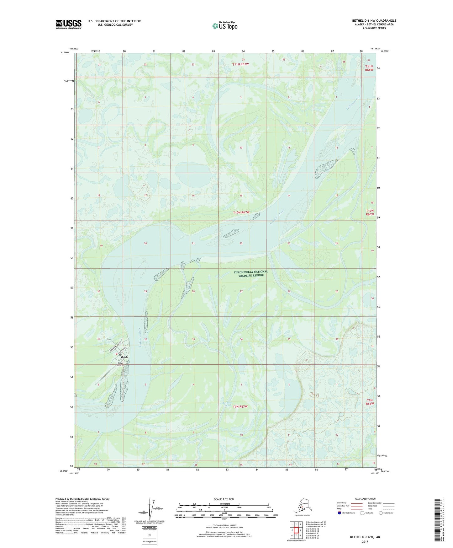 Bethel D-6 NW Alaska US Topo Map Image